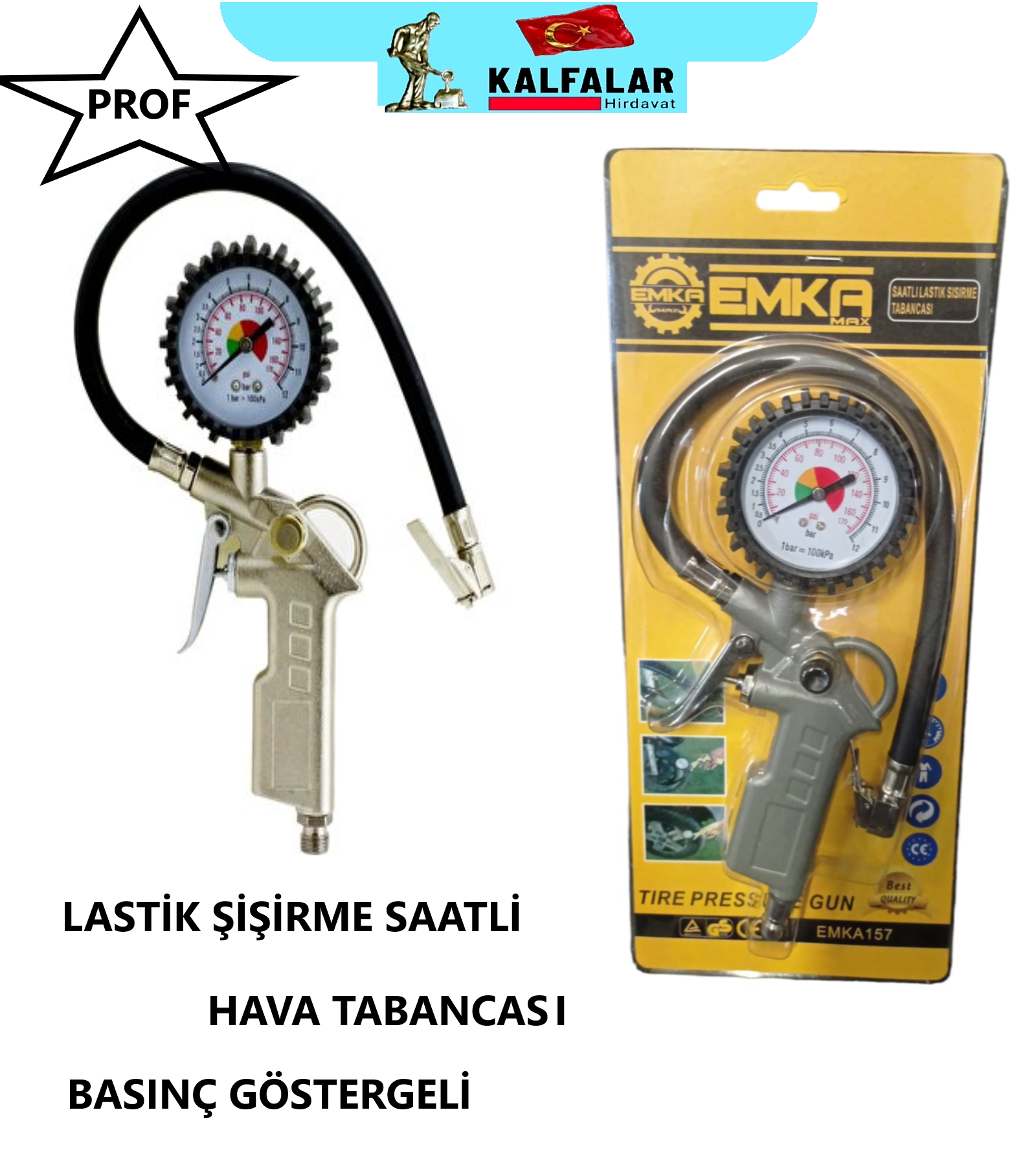 LASTİK ŞİŞİRME HAVA TABANCASI SAATLİ EMKA