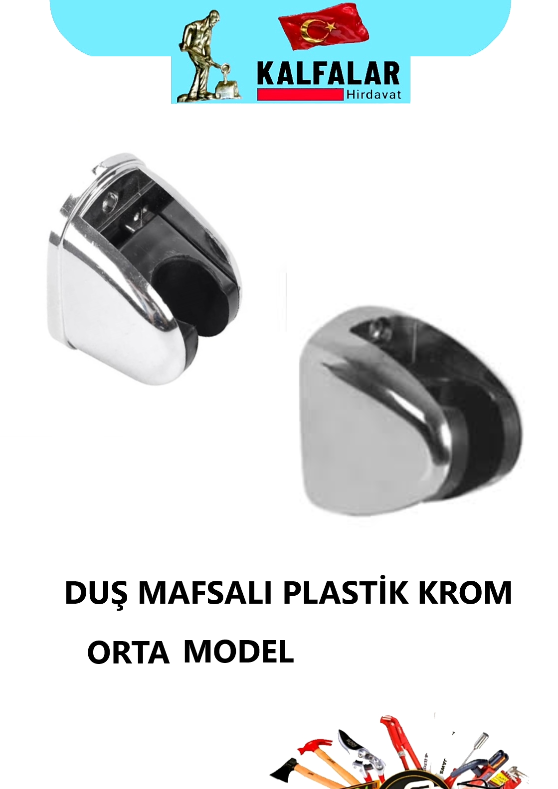 DUŞ BAŞLIĞI TUTUCU KROM PLASTİK ORTA