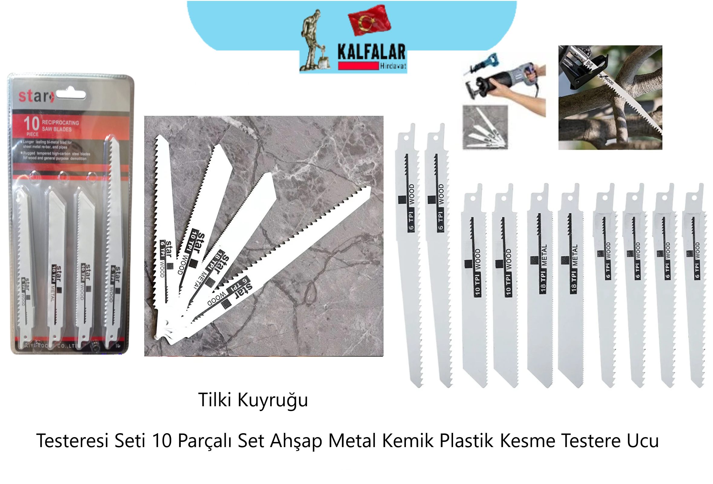 TİLKİ KUYRUGU TESTERE SETİ 10 PCS PROFOSYENEL