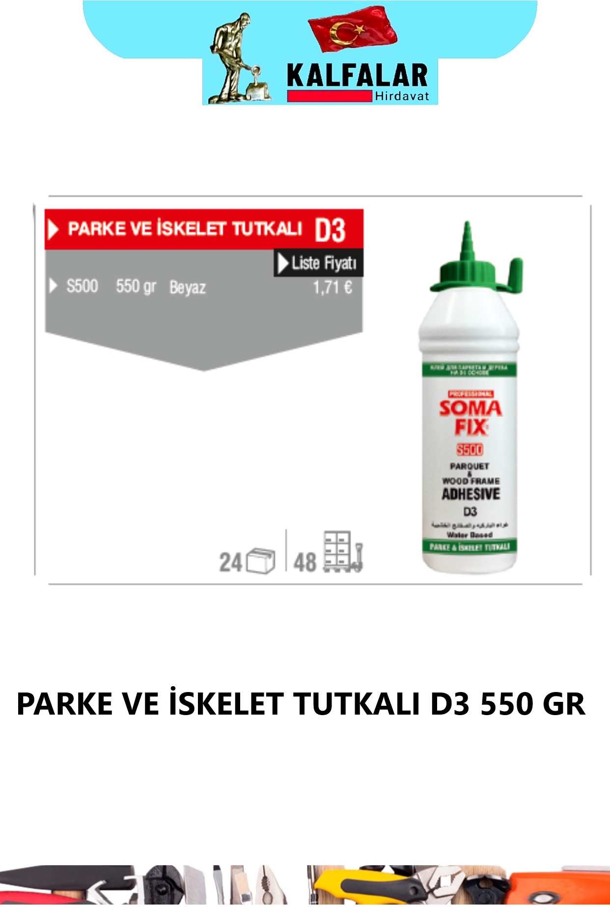 D3 PARKE VE İSKELET TUTKALI 550 GR SOMAFİX