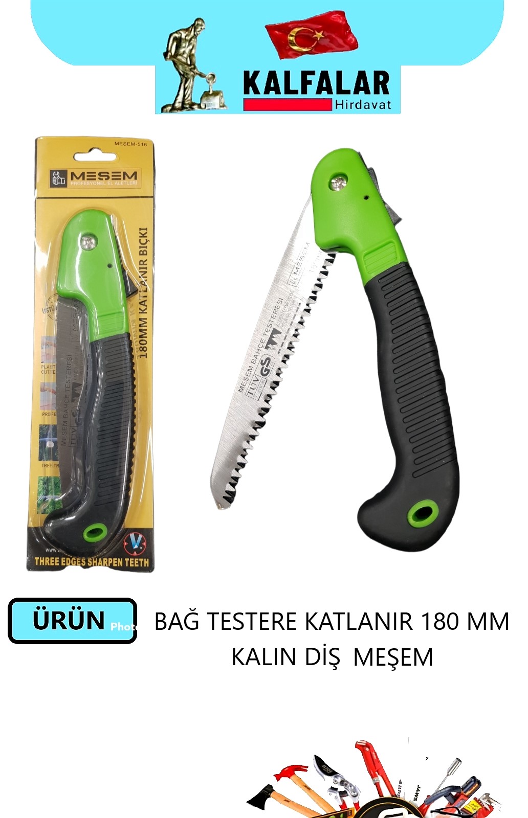 BAĞ TESTERE BUDAMA KATLANIR 180 MM İNCE DİŞ MEŞEM