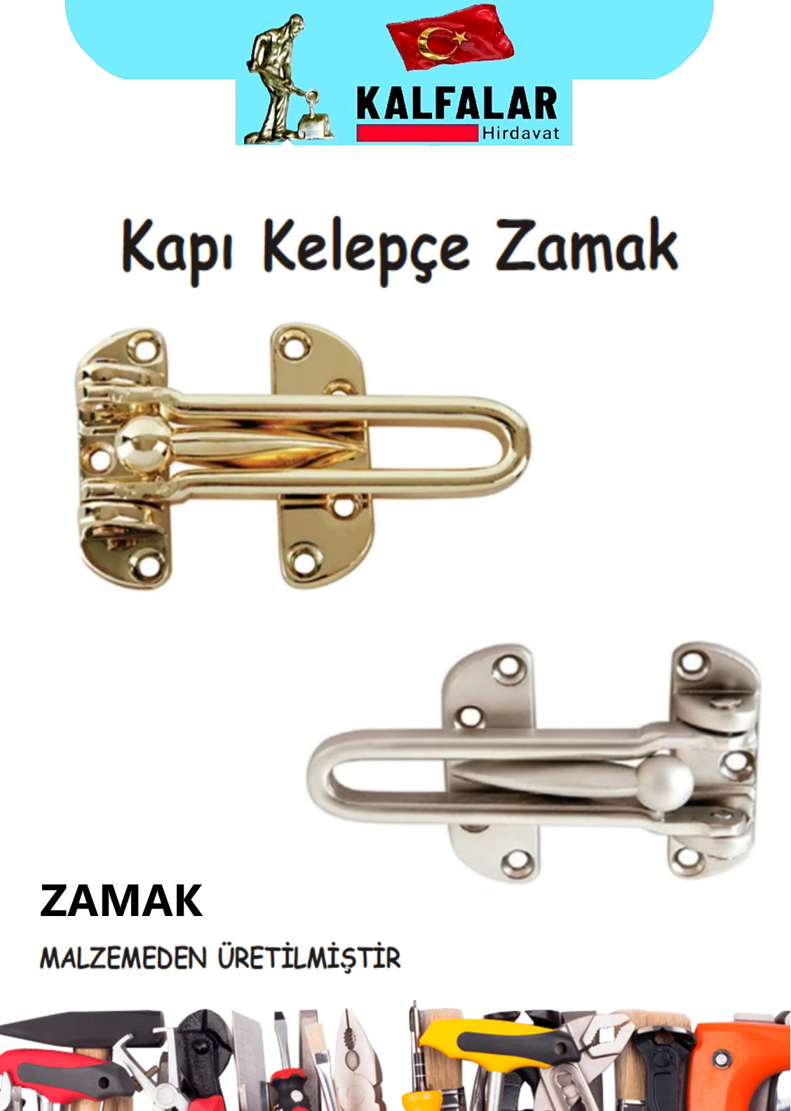 KAPI EMNİYET KELEPÇE ZAMAK SATEN