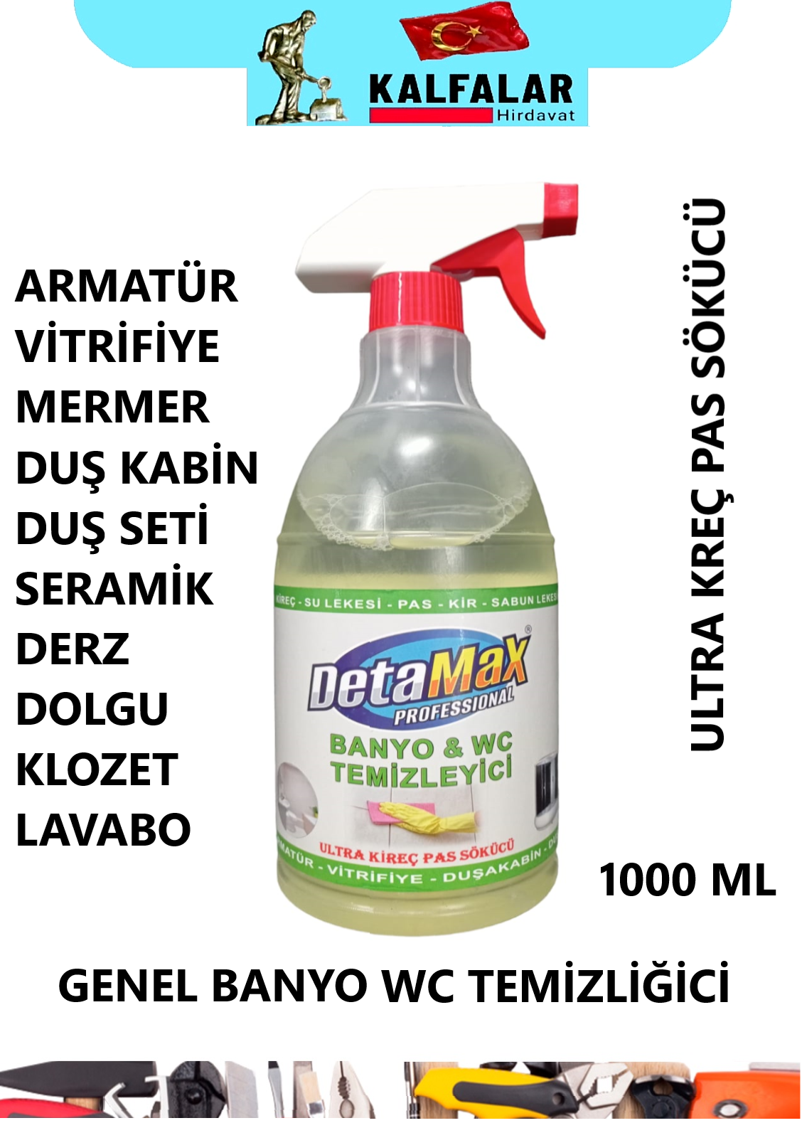 BANYO WC TEMİZLİĞİCİ 1000 ML KALFA-MAX