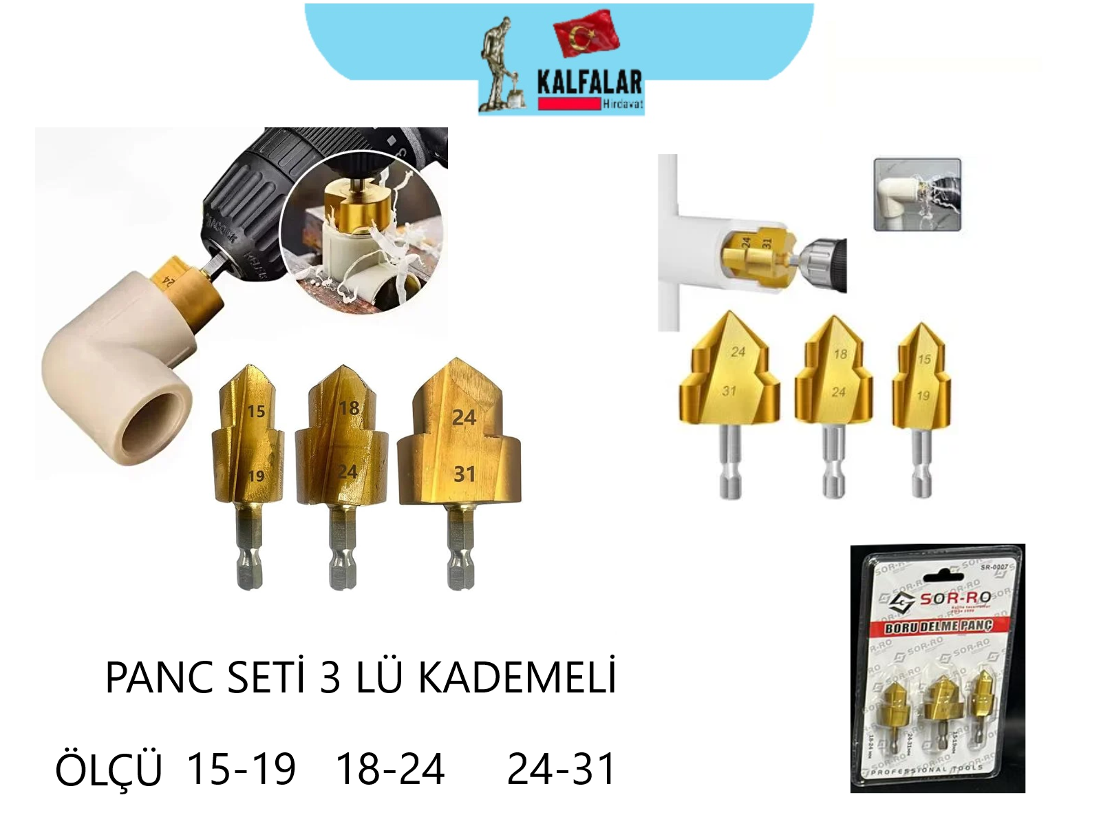 PPRC BORU RAYBASI KADEMELİ MATKAP UCU SETİ SOR-RO