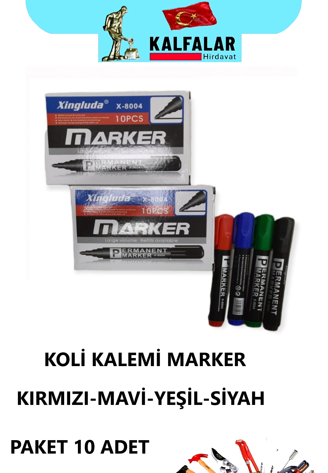 KOLİ KALEMİ MARKER KIRMIZI-YEŞİL-MAVİ-SİYAH