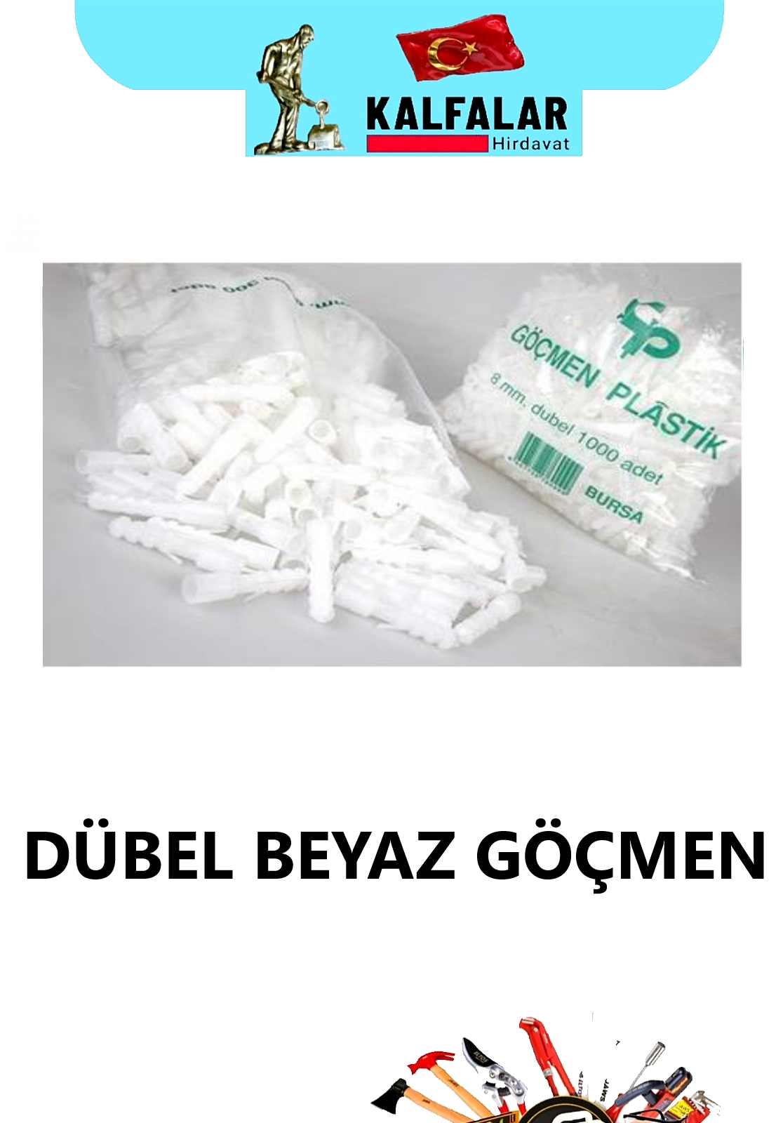 DÜBEL 12 MM BEYAZ GÖÇMEN 