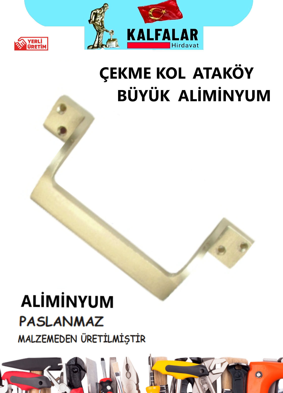ÇEKME KOL ALİMİNYUM ATAKÖY SATEN BÜYÜK 20 CM
