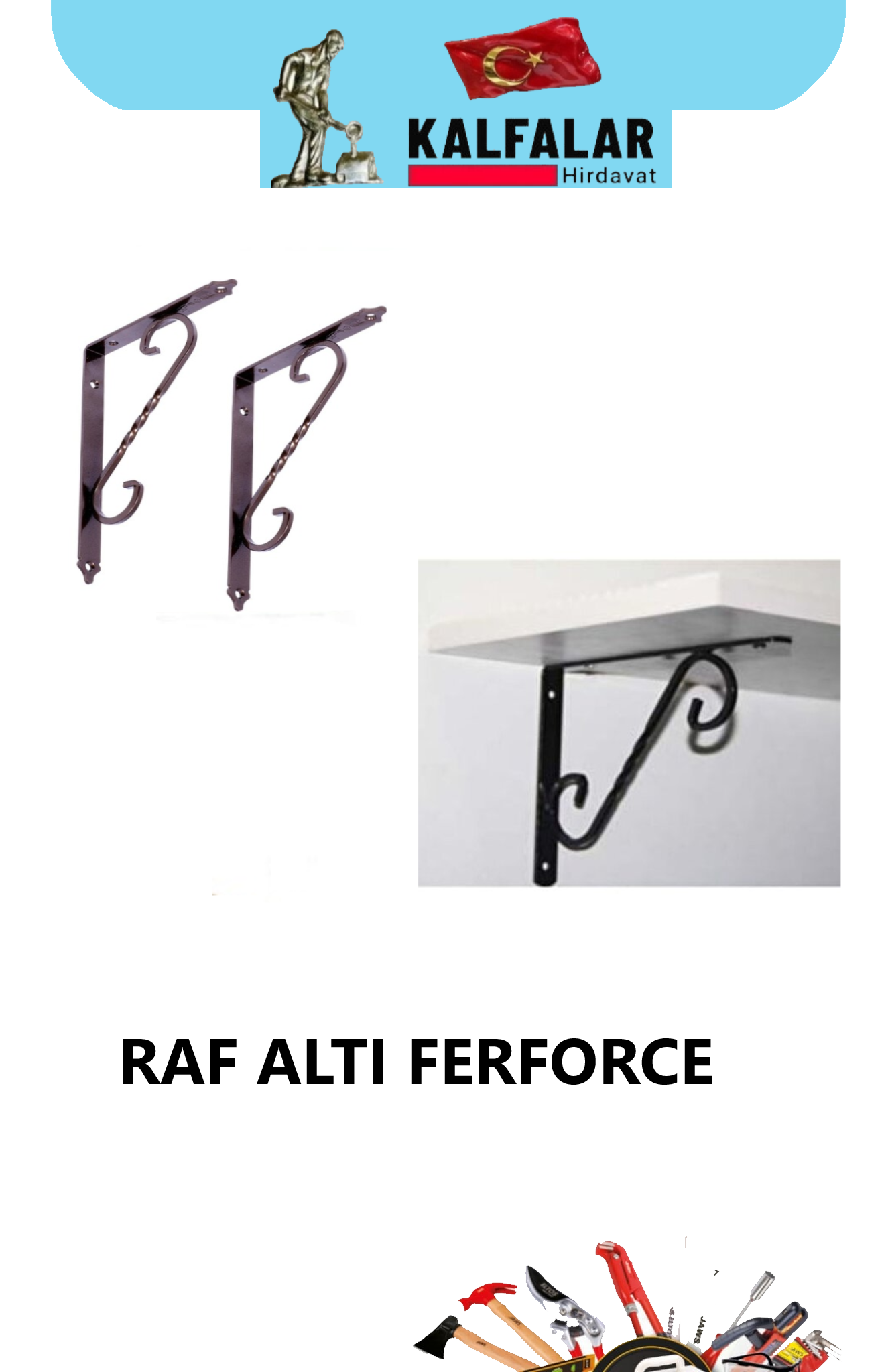 RAF ALTI FERFORJE BÜYÜK SİYAH-BEYAZ-BAKIR 