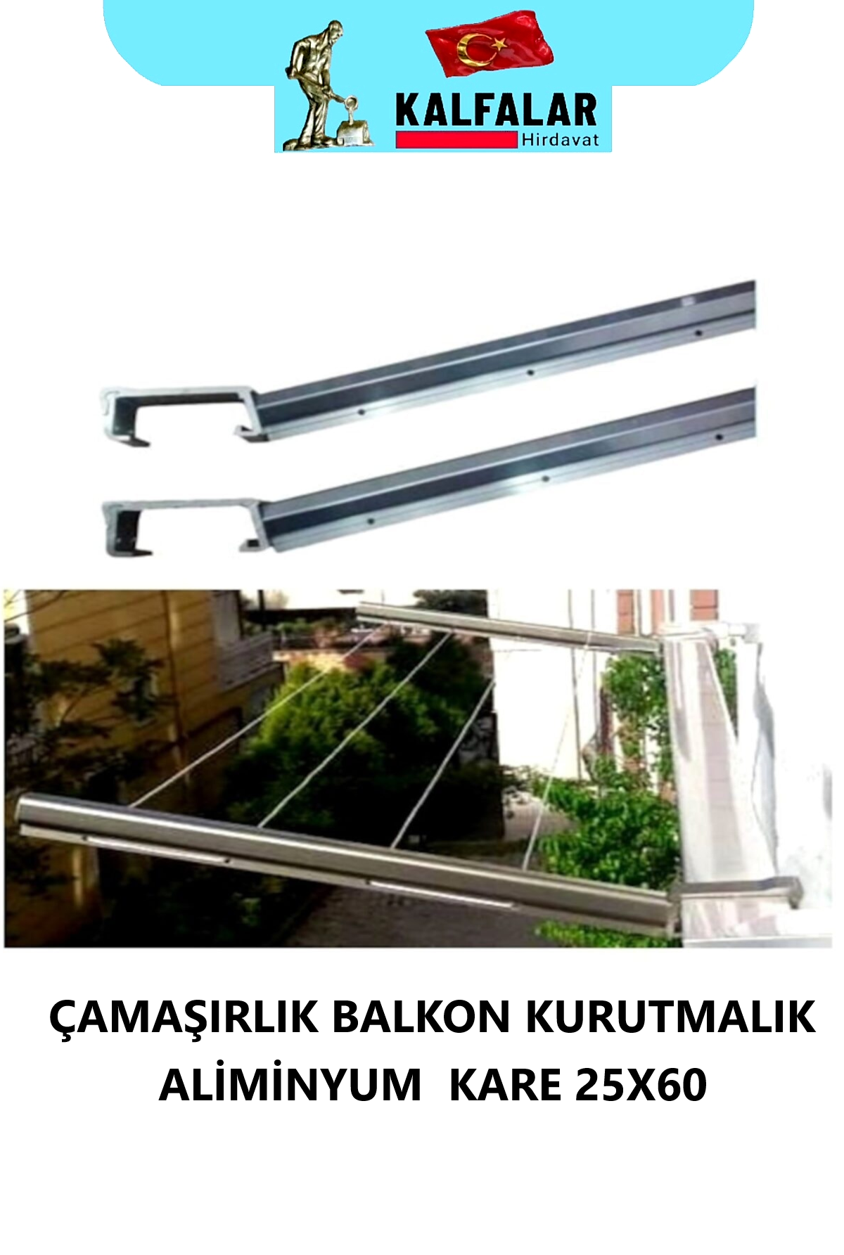 ÇAMAŞIRLIK ALM CAM BALKON KARE 30X80 KURUTMALIK