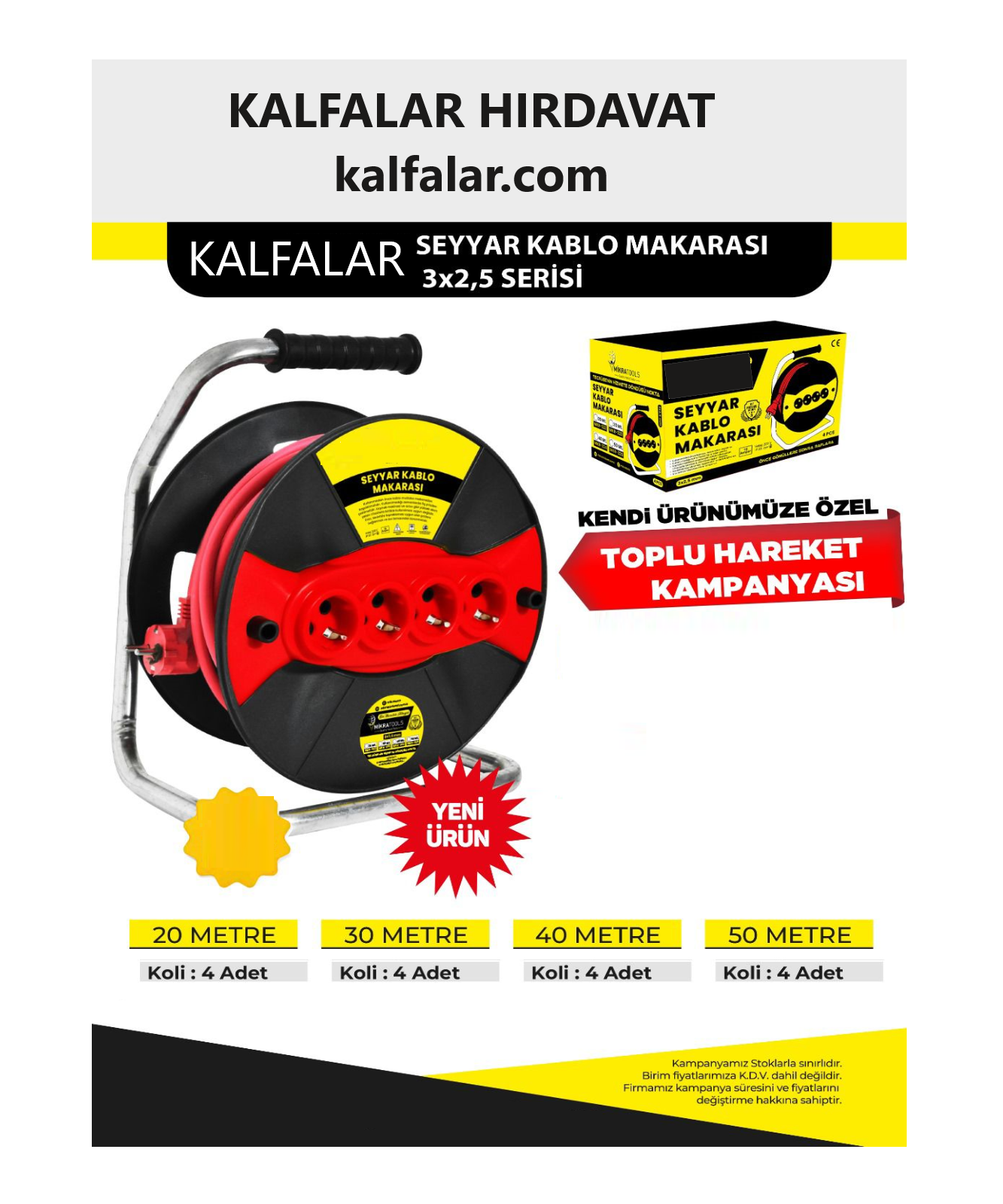 MAKARALI KABLO 3X2,5 MM 40 METRE