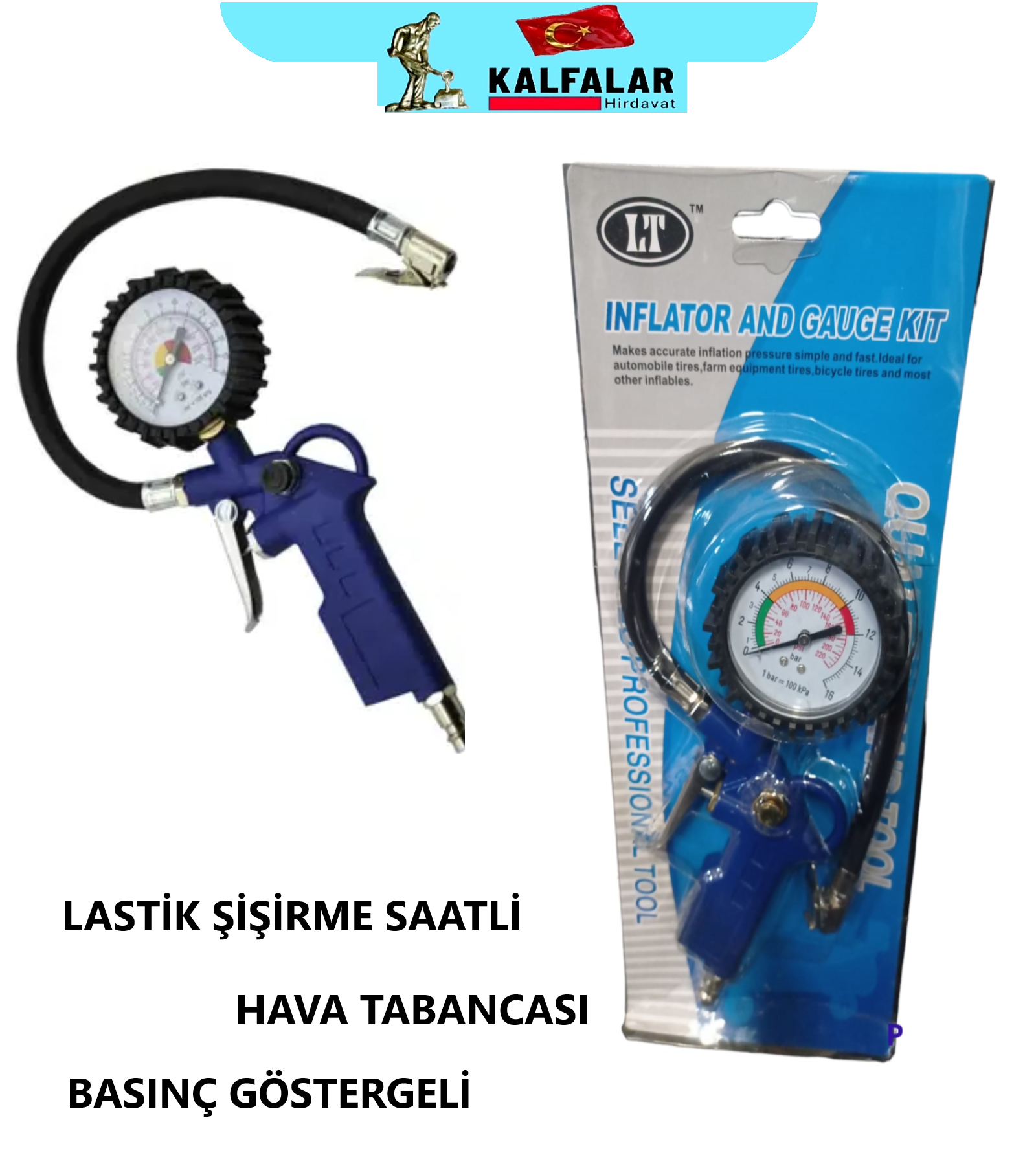 LASTİK ŞİŞİRME HAVA TABANCASI SAATLİ MAVİ LT