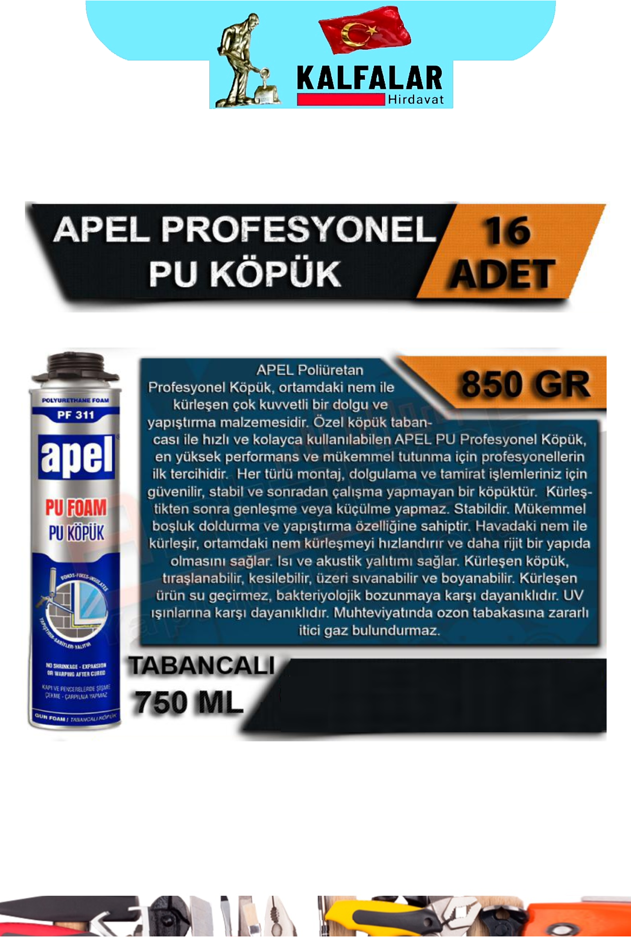 APEL KÖPÜK TABANCALI  850 GR 750 ML 