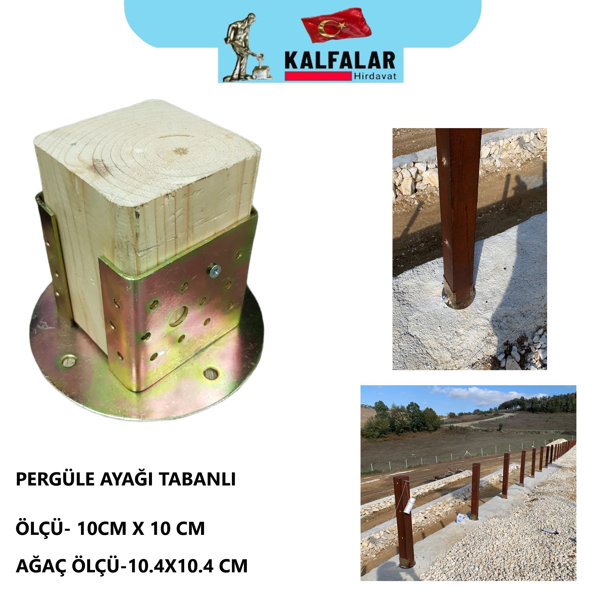 PERGÜLE AYAK TABANLI 10X10 CM