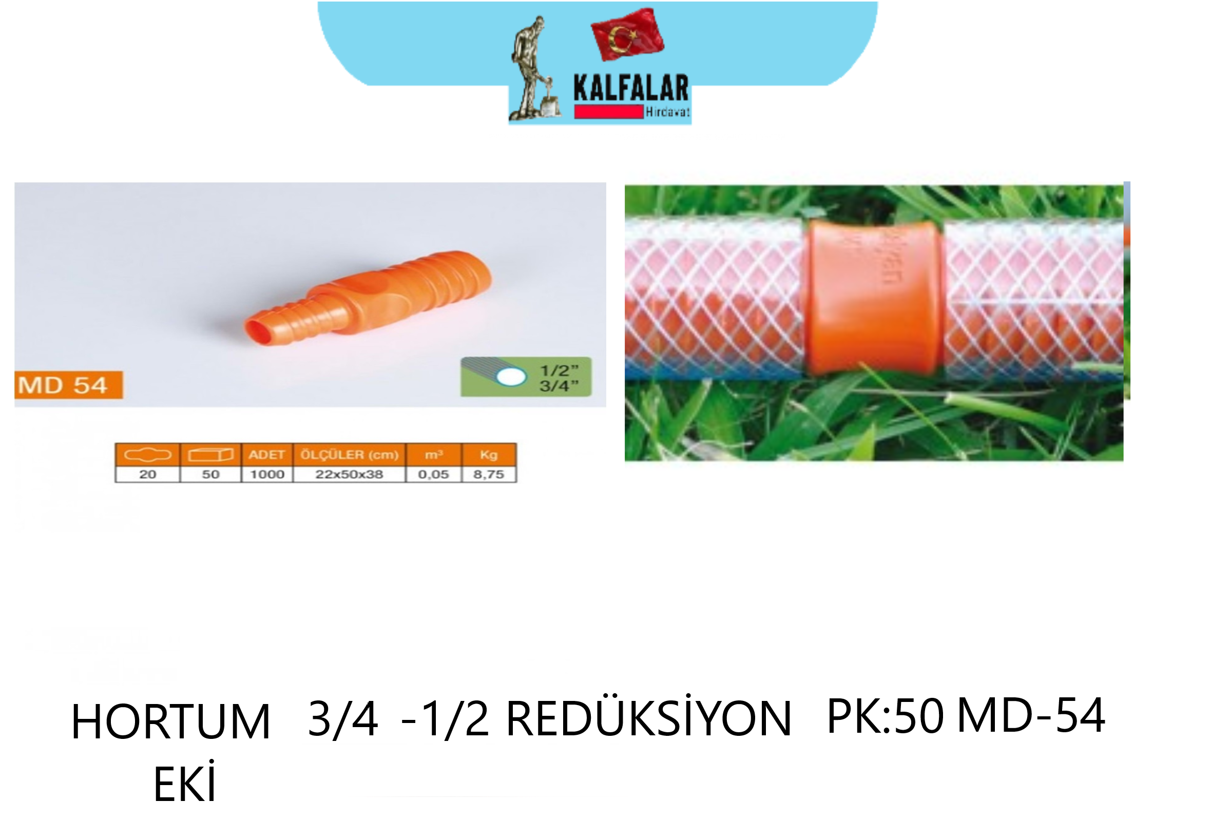 HORTUM EKİ REDÜKSİYON 3/4-1/2 PK-50 KODMD54 