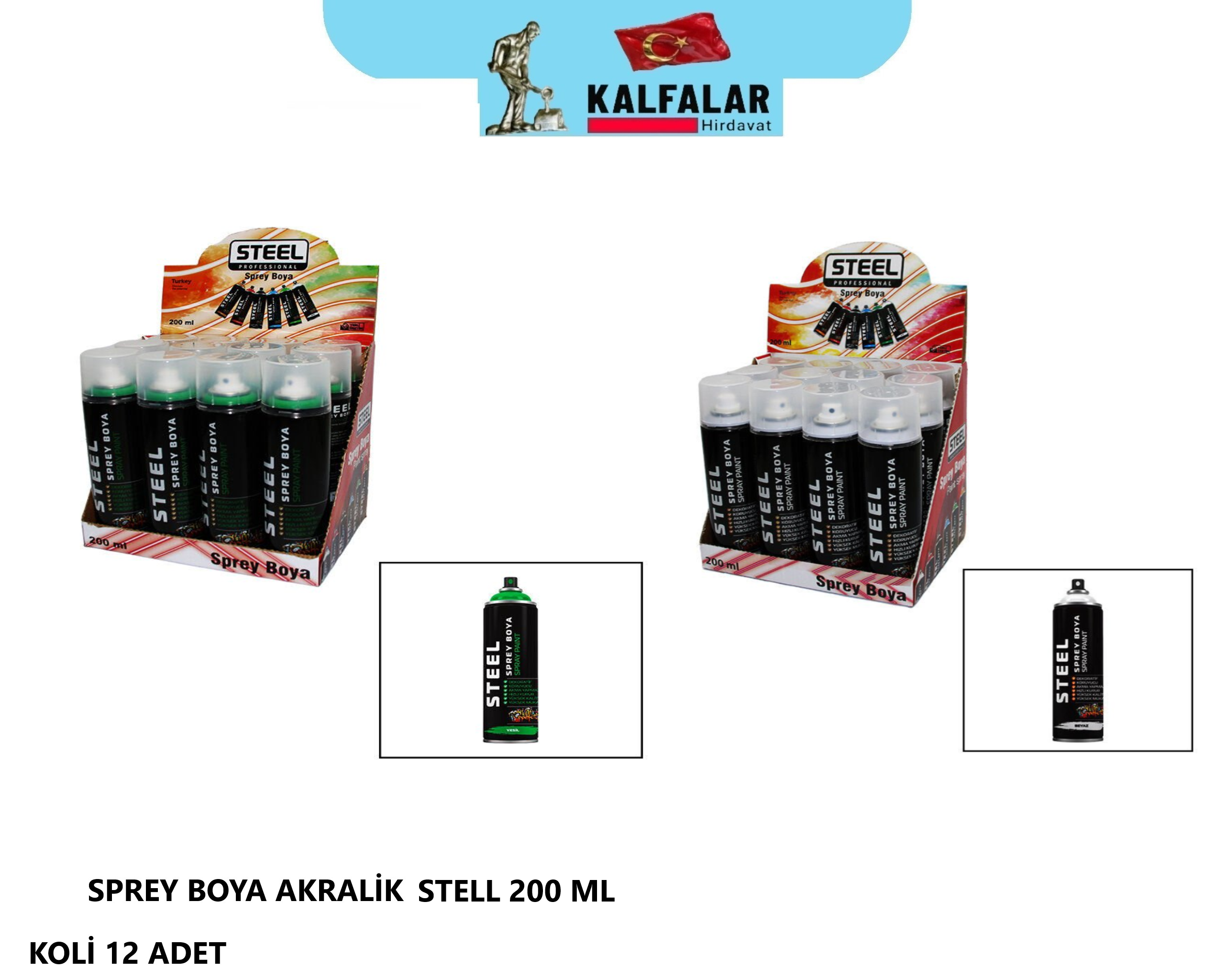 SPREY BOYA 200 ML AKRALİK STELL RENKLER