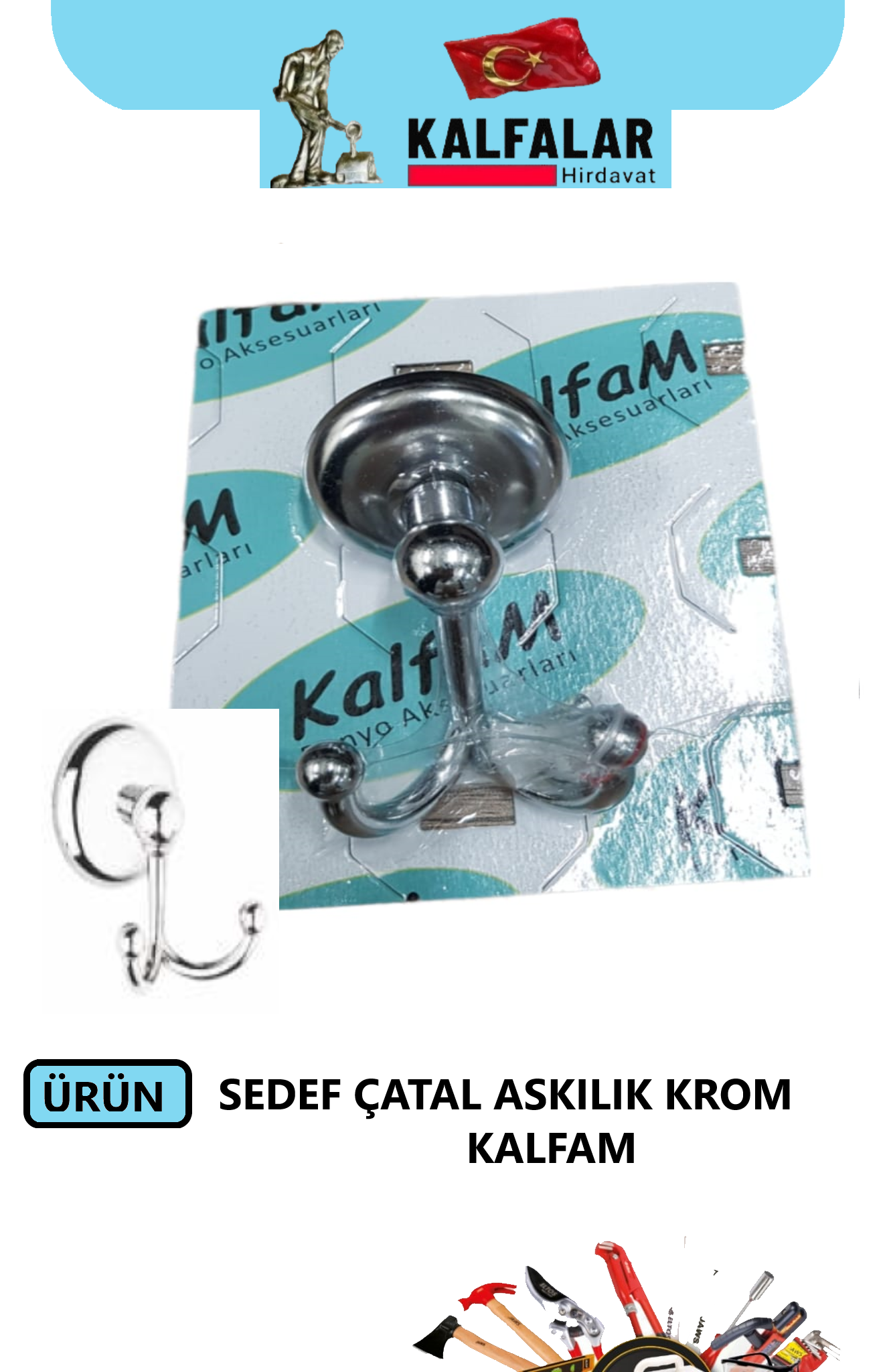 SEDEF ÇATAL 2 Lİ PASLANMAZ ASKILIK KROM KALFAM