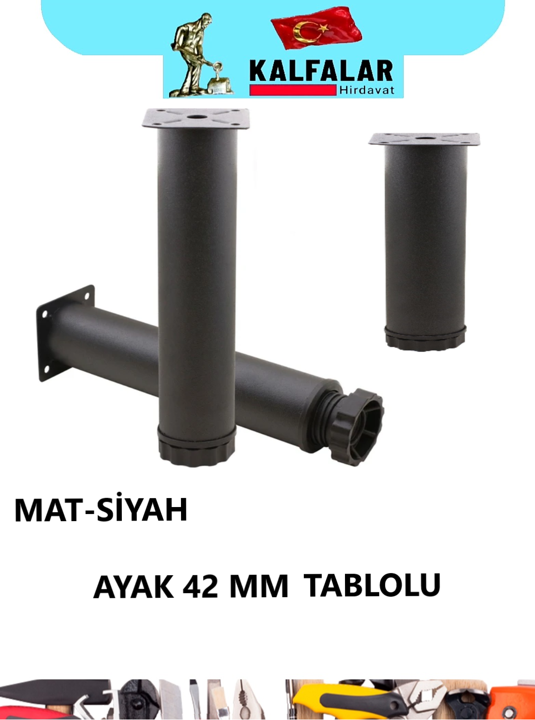 AYAK 42 MM MAT-SİYAH TABLOLU 20 CM