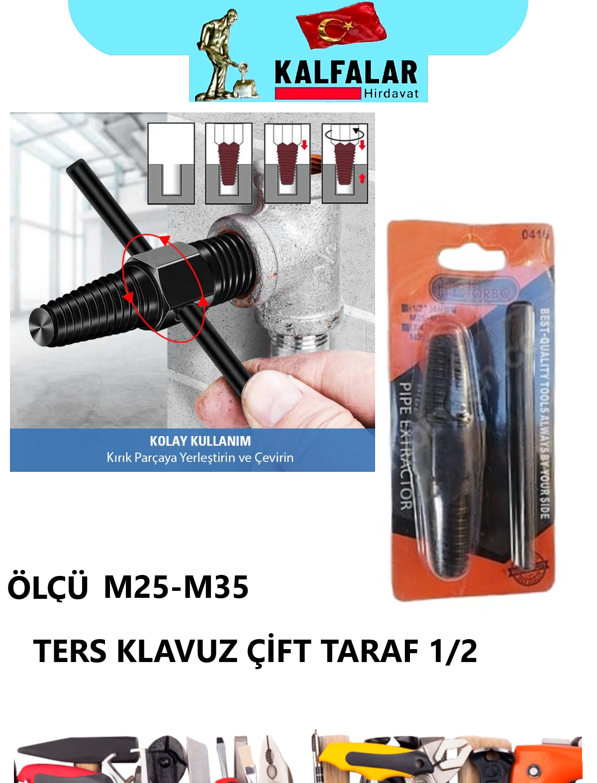 TERS KLAVUZ ÇİFT TARAF 1/2 M25-M35