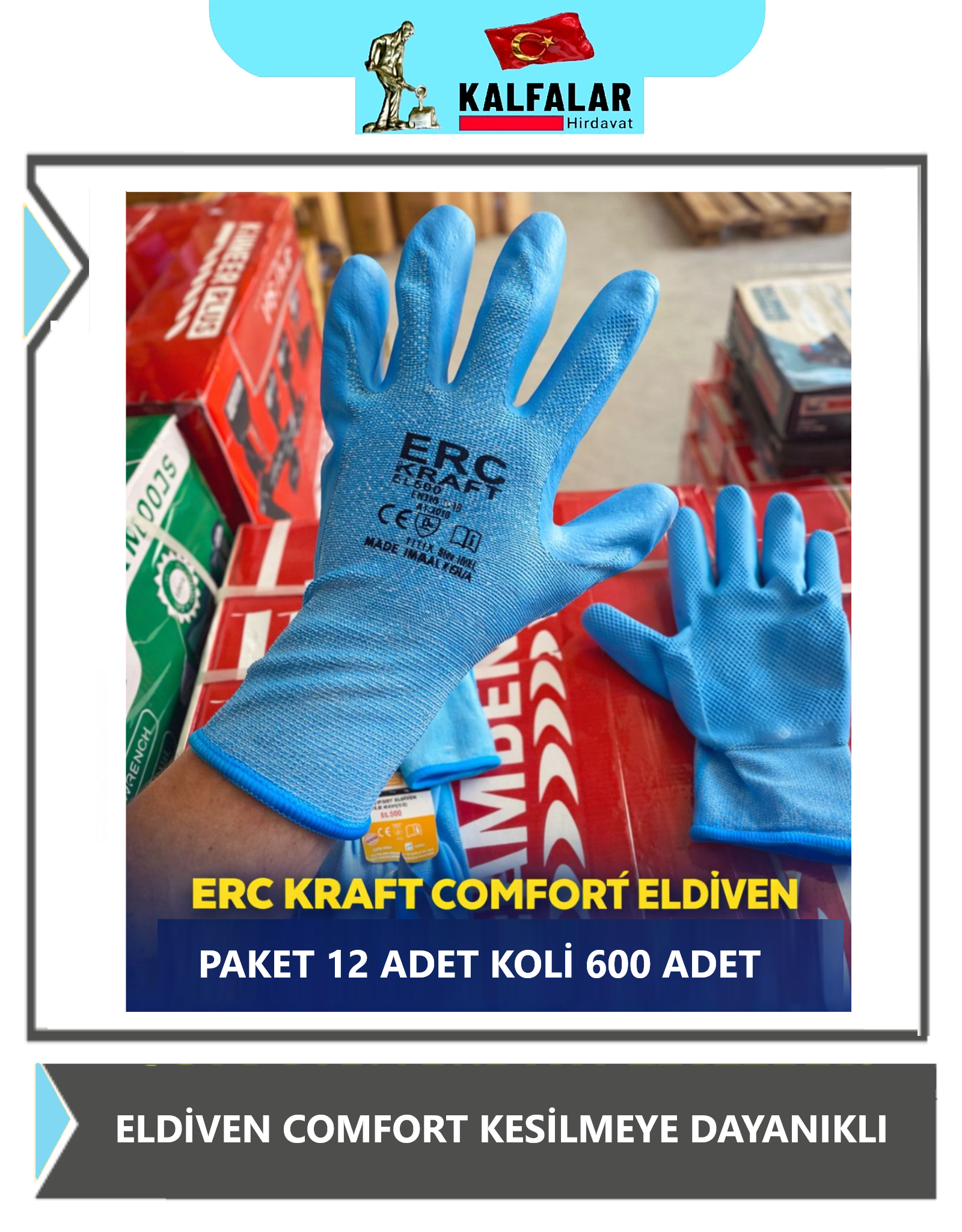 ELDİVEN C0MFORT MAVİ NO.10 KESİLMEYE DAYANIKLI