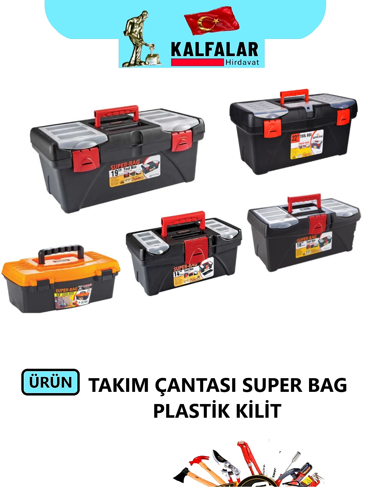 TAKIM ÇANTASI PLASTİK KİLİTLİ 14 İNÇ