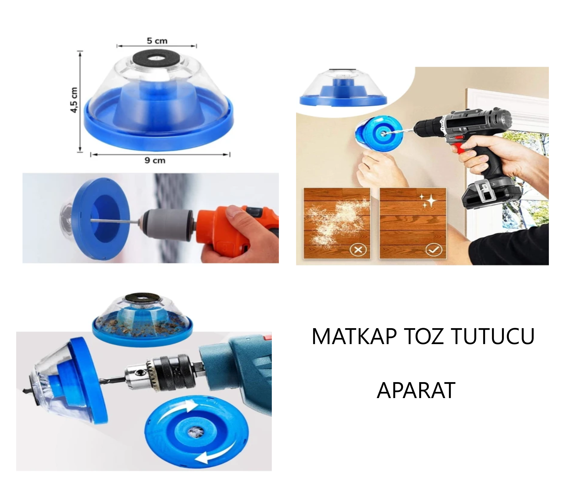 DUVAR DELME MATKAP TOZ ÖNLEYİCİ TOPLAYICI APARAT