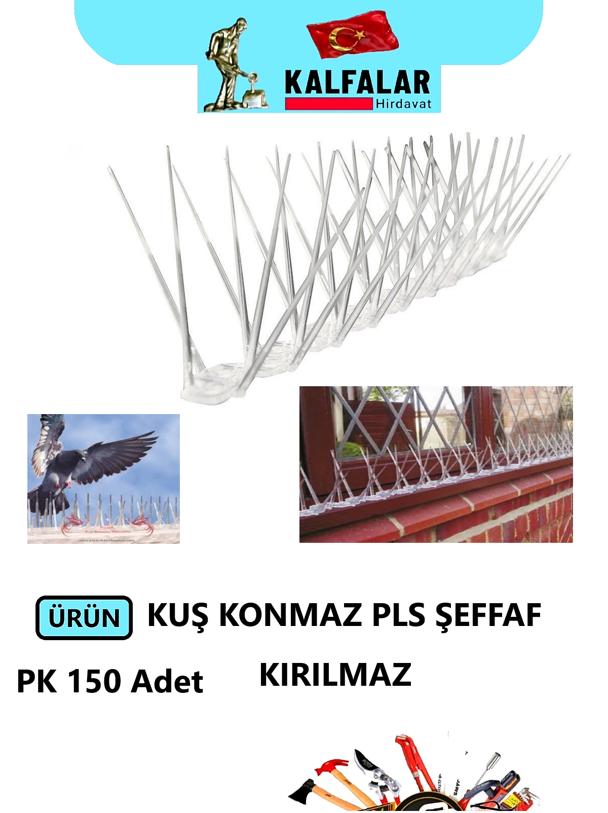 KUŞKONMAZ PLASTİK ŞEFFAF KIRILMAZ 51 CM