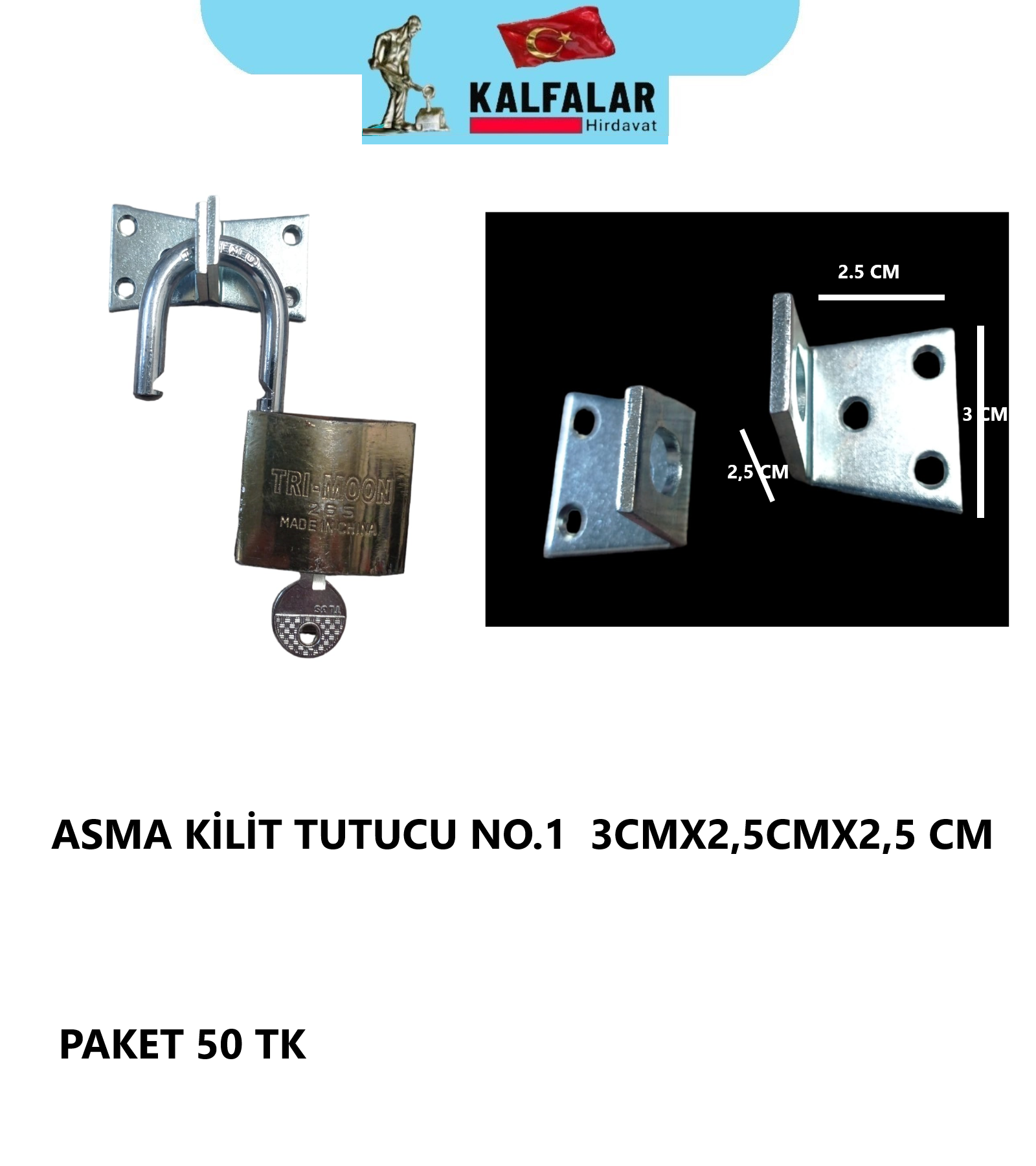 ASMA KİLİT TUTUCU NO.1  3CMX2,5CMX2,5 CM