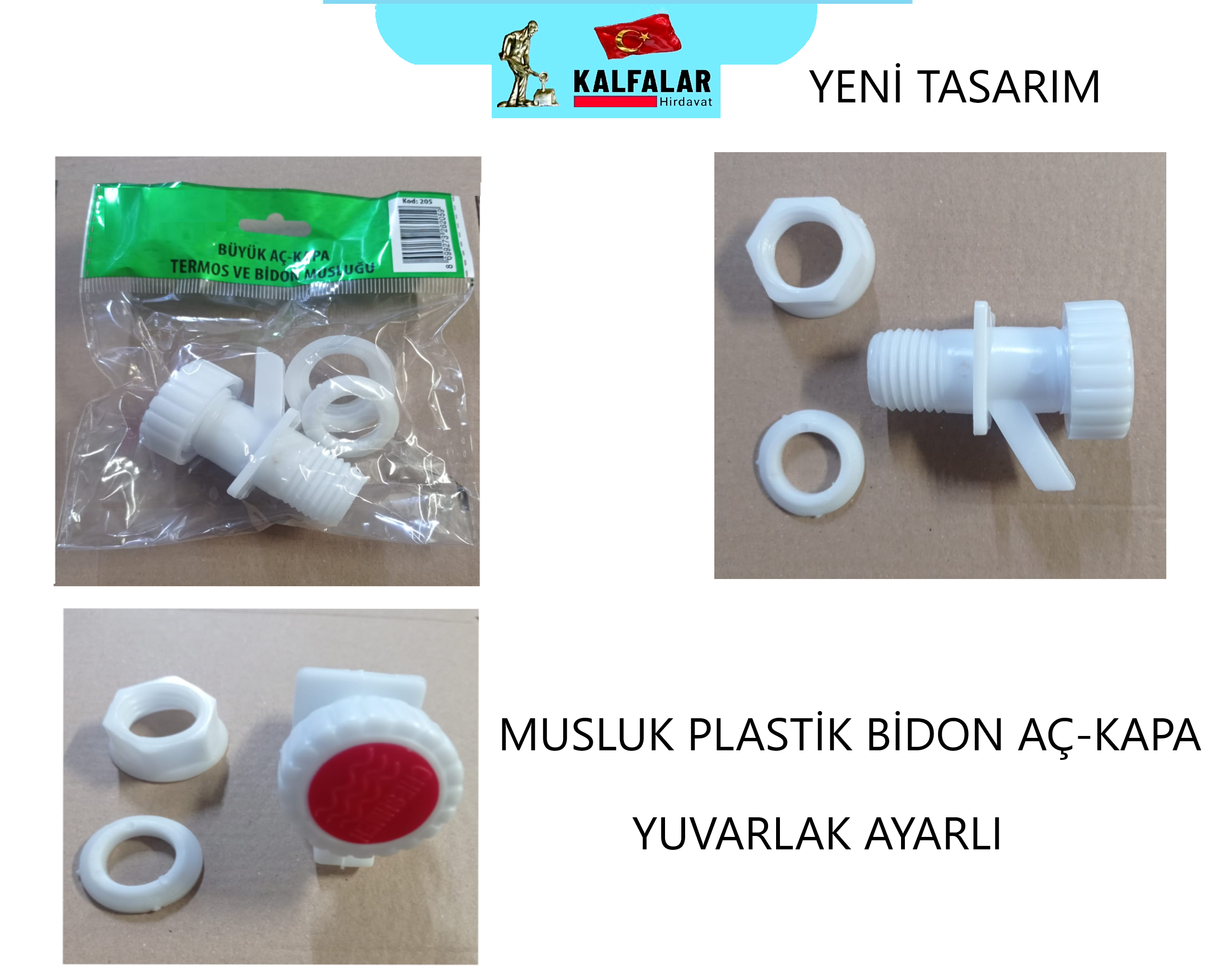 MUSLUK PLASTİK BİDON AÇ-KAPA YUVARLAK AYARLI