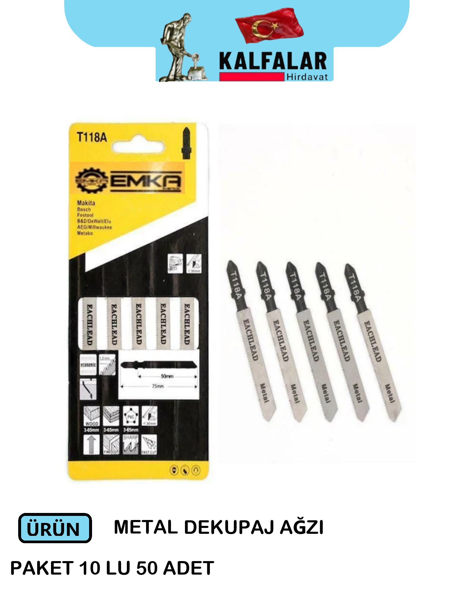 DEKUBAJ AĞZI METAL 5 Lİ PAKET KISA