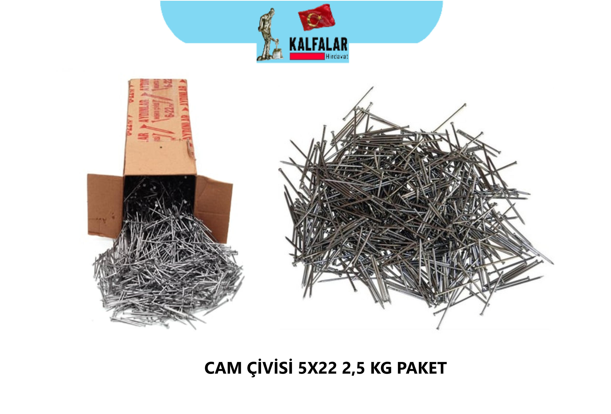 CAM ÇİVİSİ SARI 5X22 SARI PAKET 2,5 KG