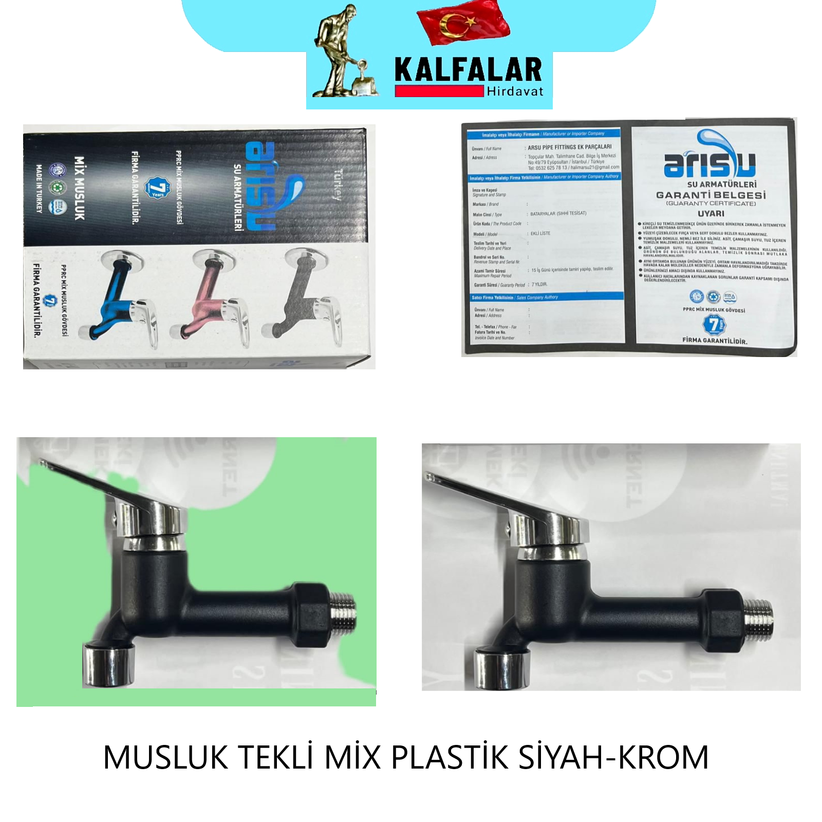 MUSLUK UZUN MİX PLASTİK SİYAH-KROM