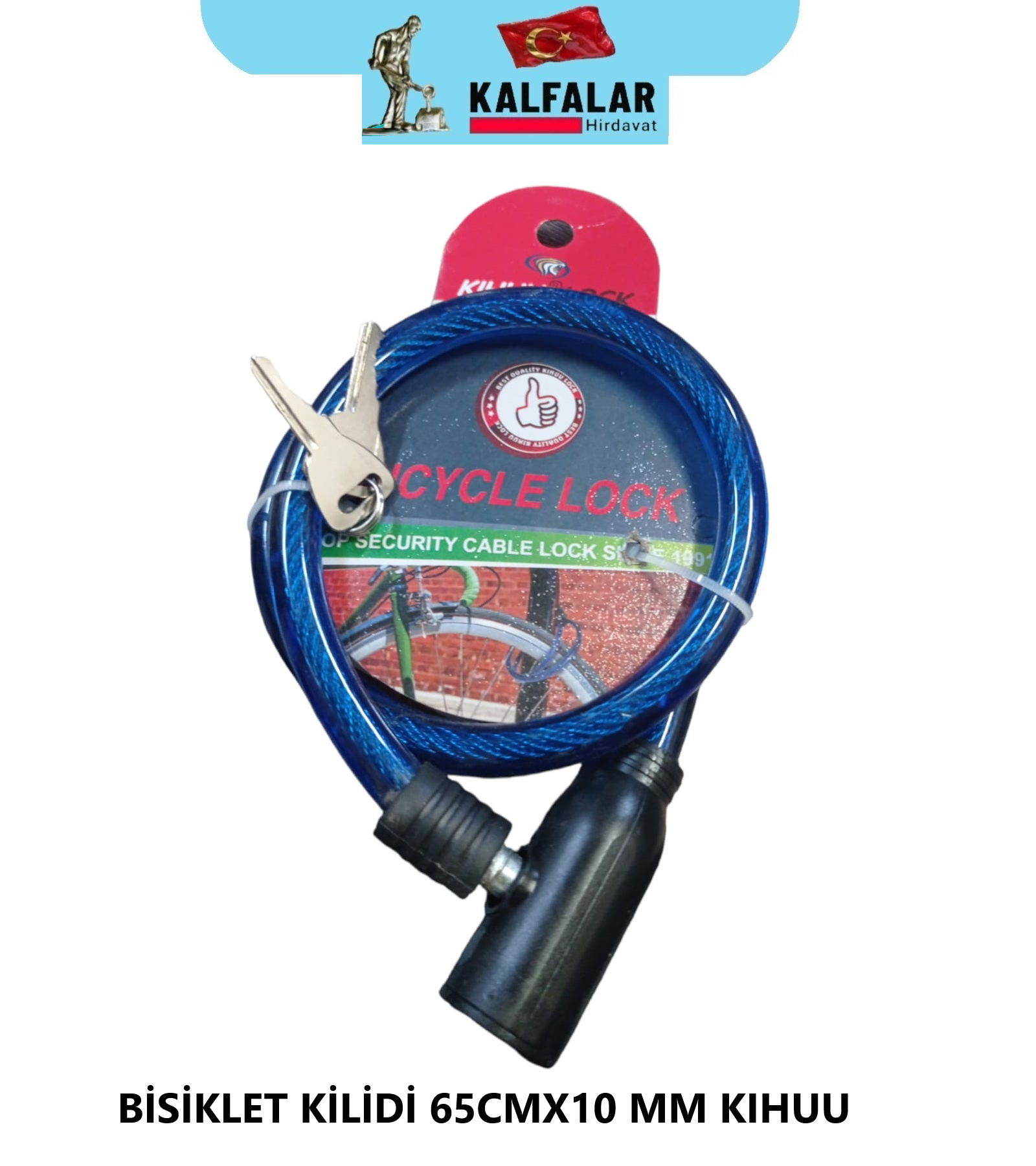 BİSİKLET KİLİDİ 10 MM KALINLIK 65 CM UZUNLUK NET 