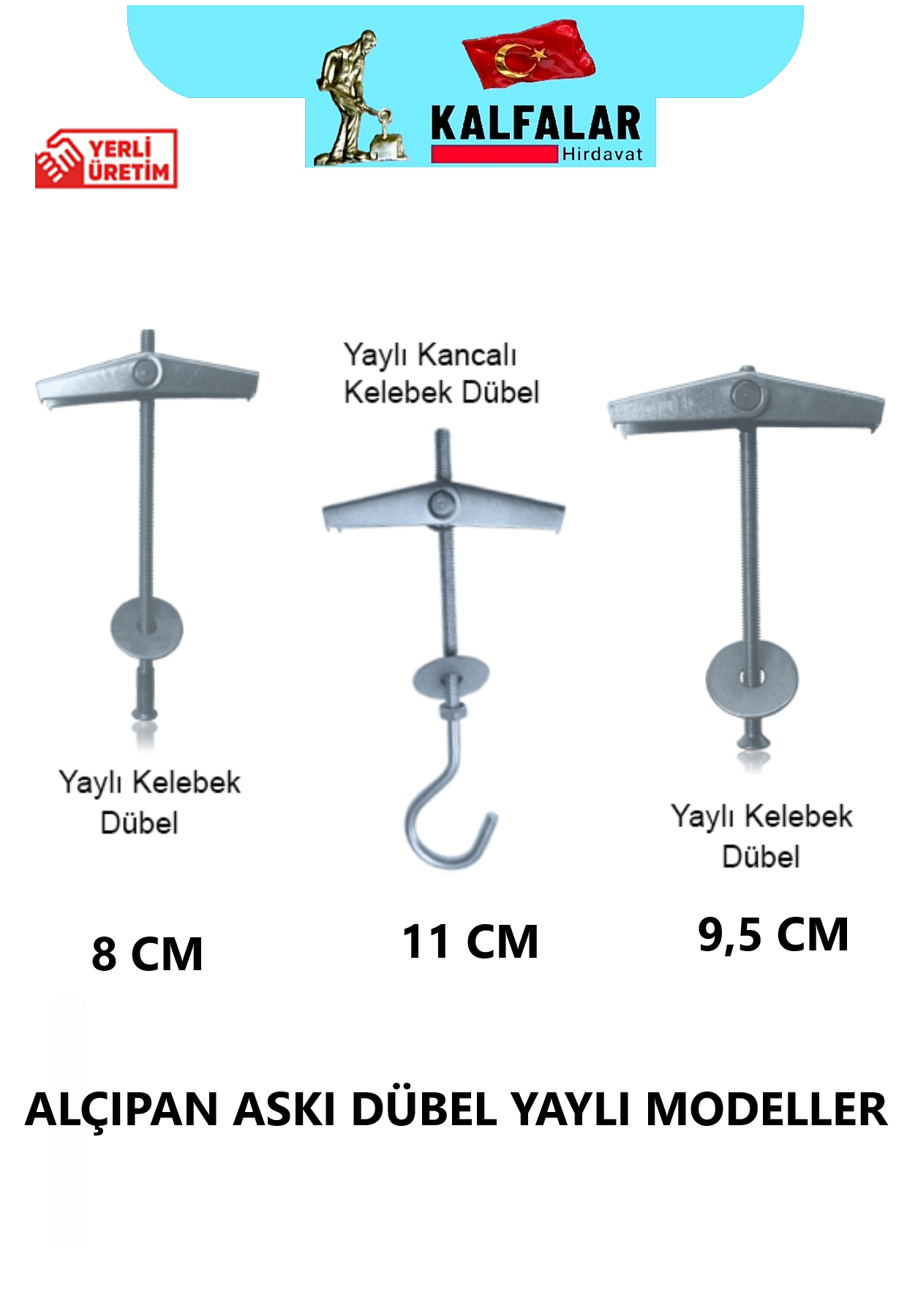 ALÇIPAN ASKI DÜBEL YAYLI 11 CM KANCALI 
