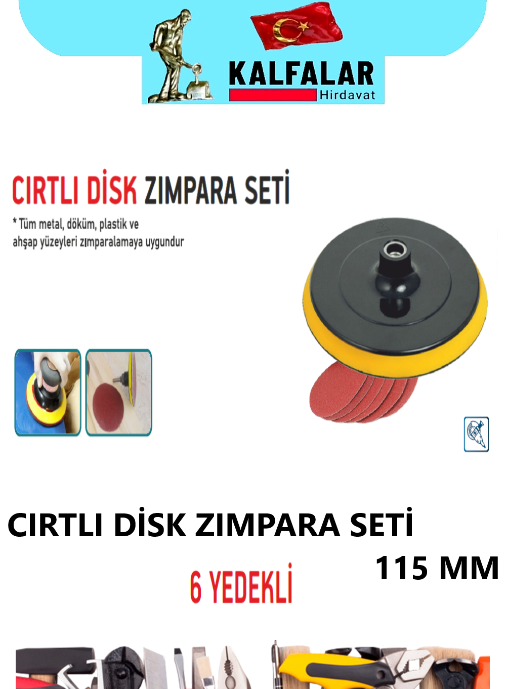 ZIMPARA CIRTLI TABAN 115 MM 6 YEDEKLİ
