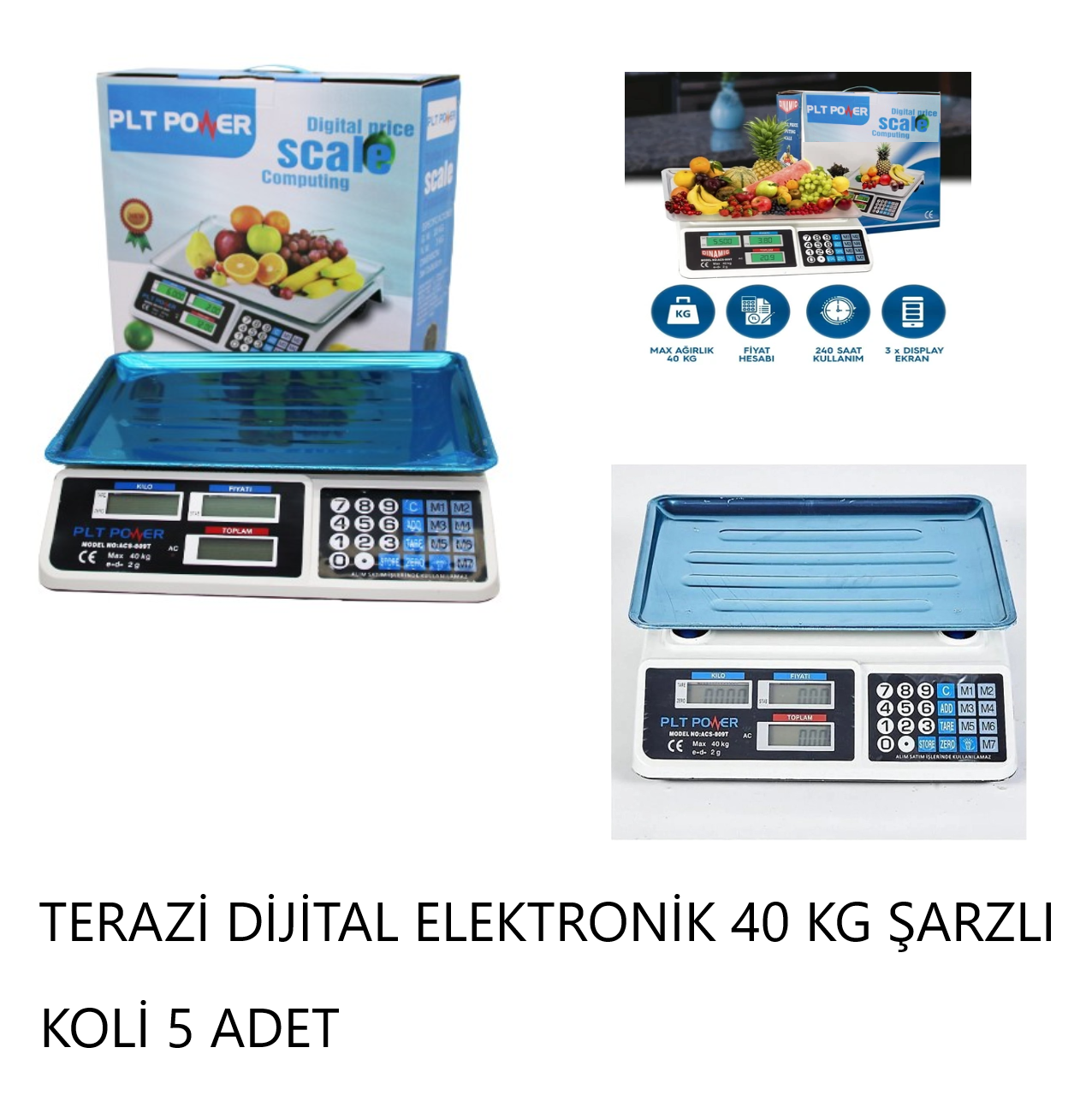 TERAZİ DİJİTAL ELEKTRONİK 40 KG ŞARZLI 