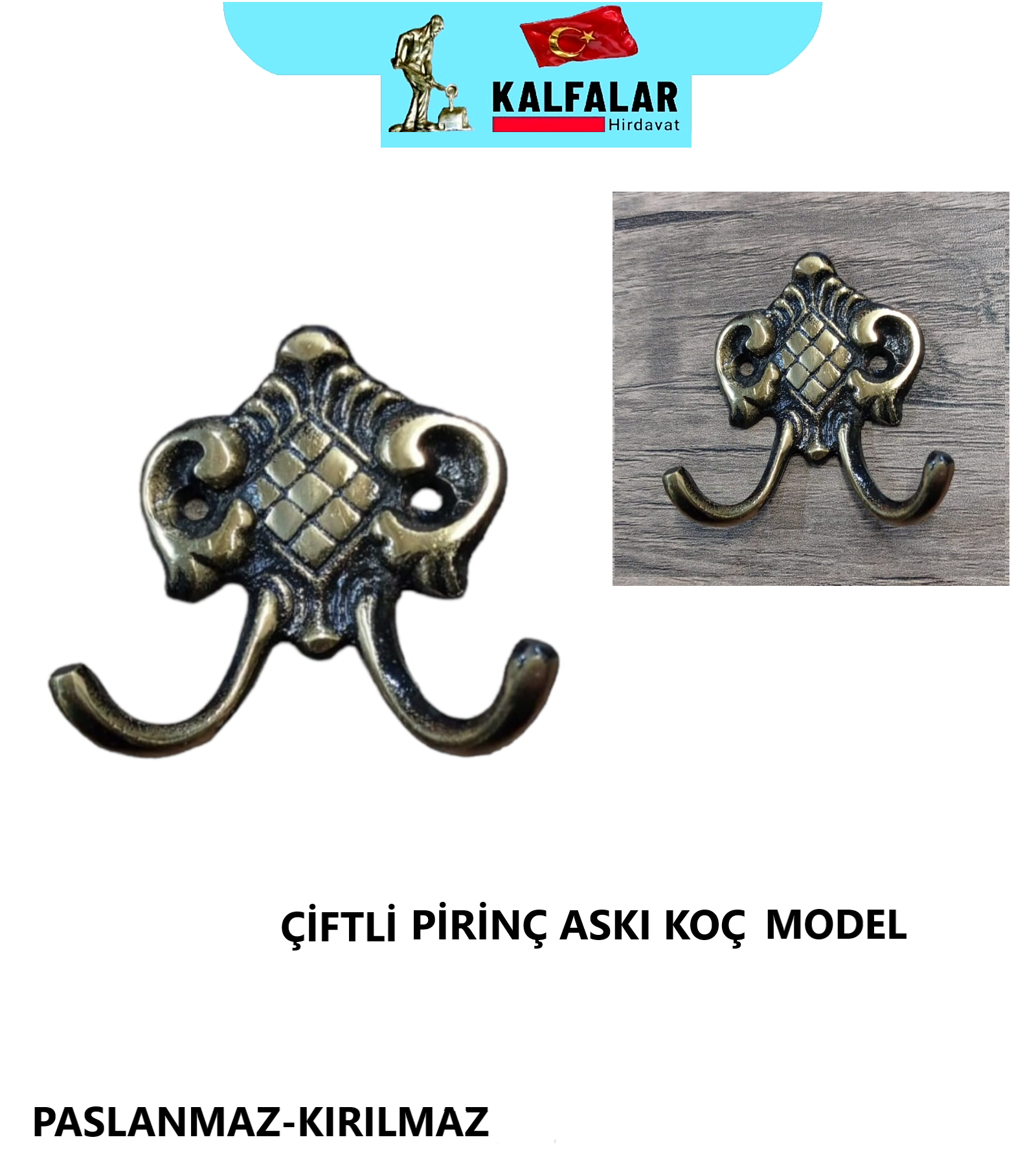 ASKI ÇİFTLİ PİRİNÇ BRONZ KOÇ MODEL SARI