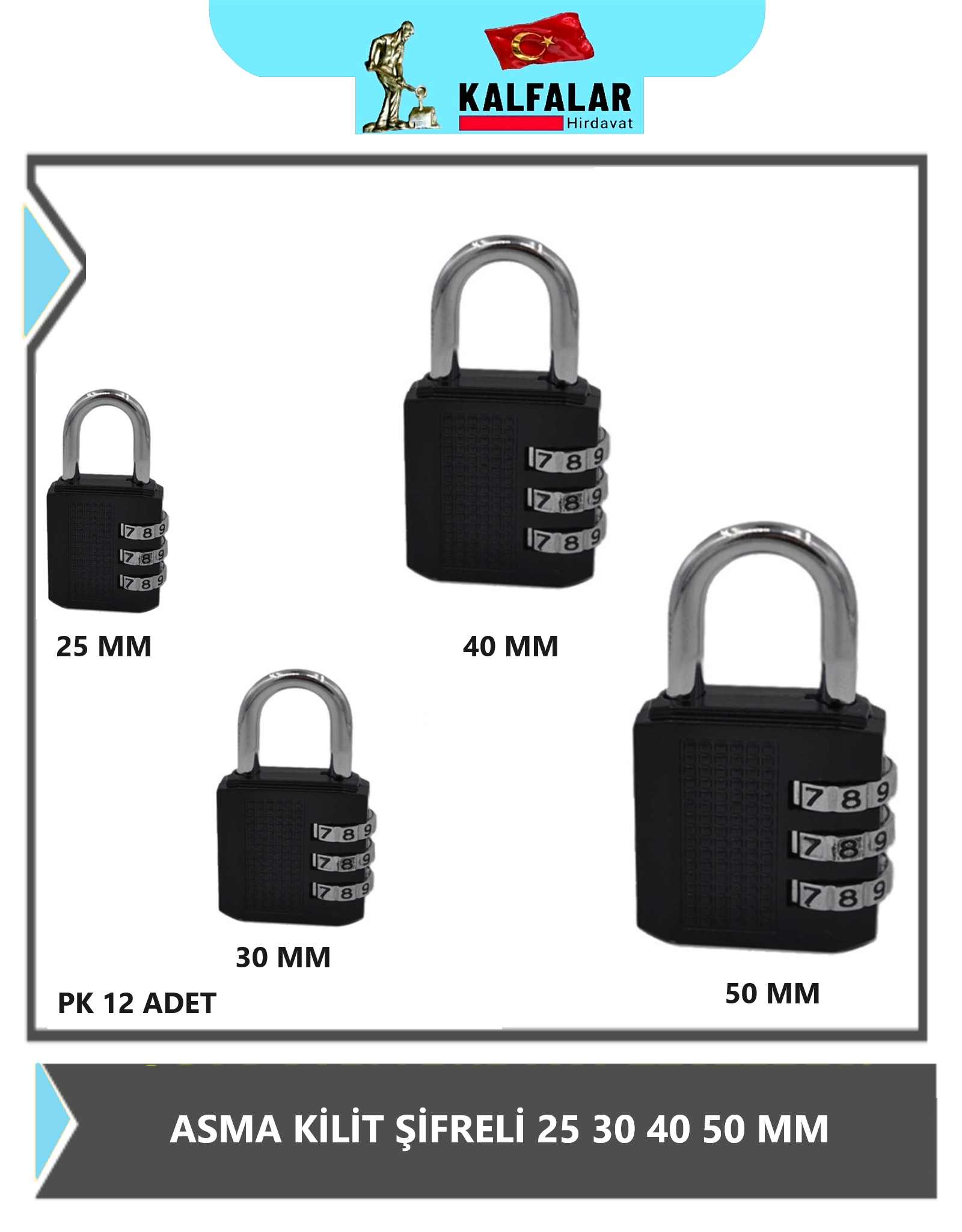 ASMA KİLİT ŞİFRELİ 50 MM