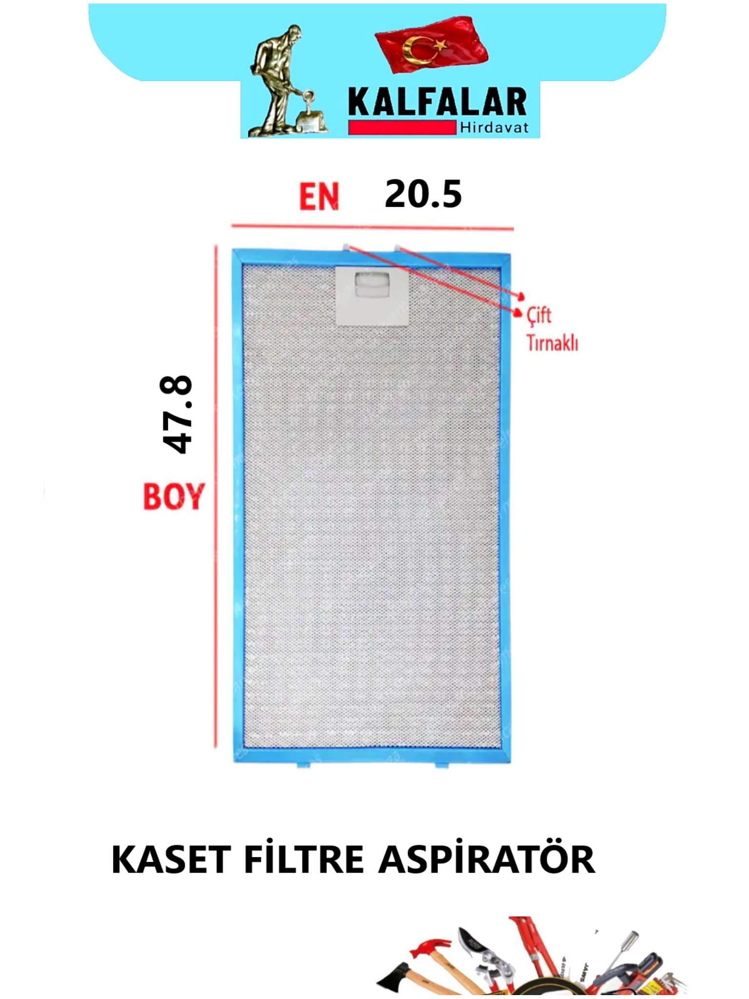 ASPİRATÖR ALM KASET FİLTRE ÖLÇÜ 20.5X47.8 MM