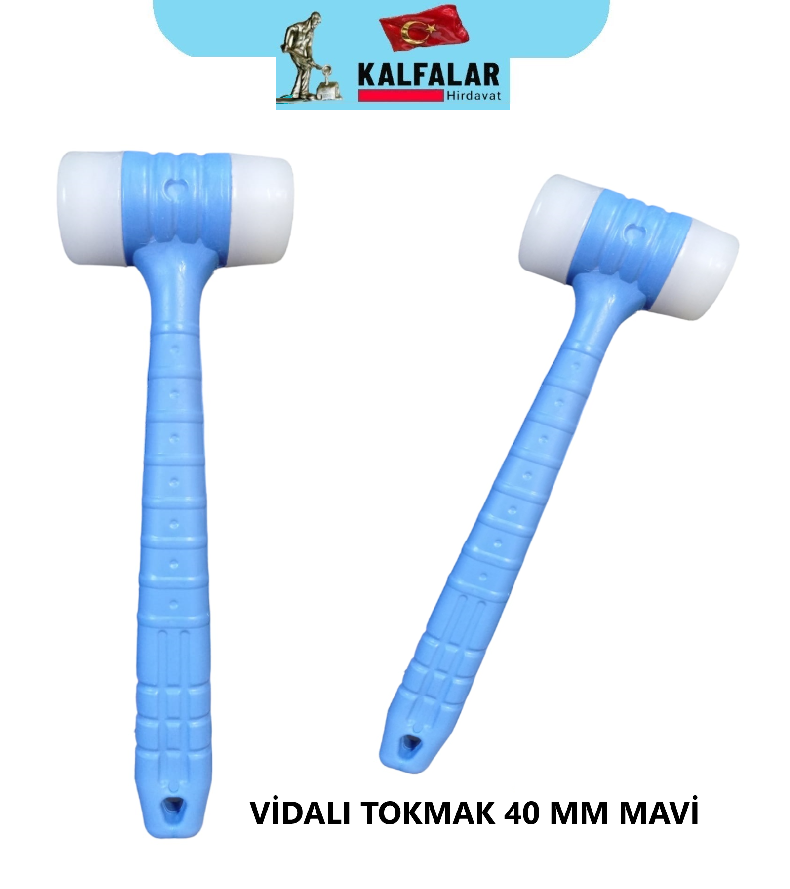TOKMAK VİDALI 40 MM PLASTİK SAPLI MAVİ 