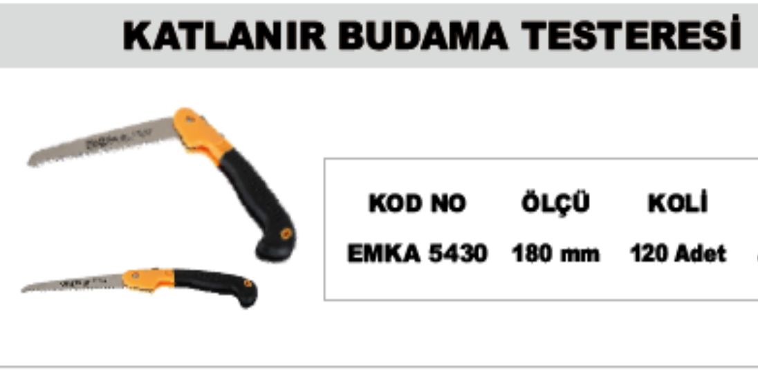 BAĞ TESTERE BUDAMA KATLANIR 180 MM ORTA DİŞ