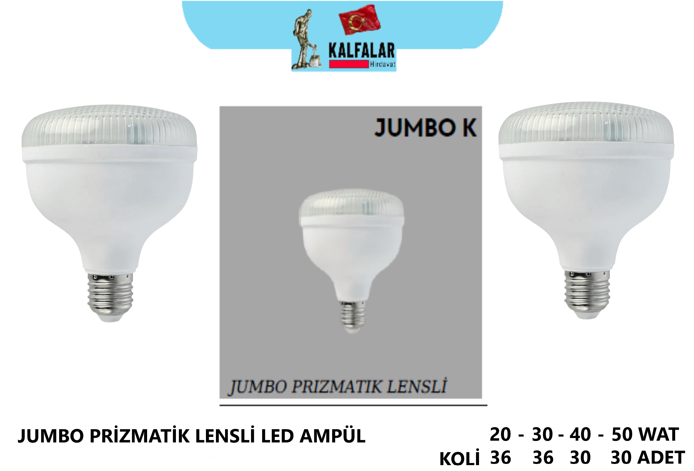 TORCH JUMBO PRİZMATİK LED AMPÜL 50 WAT BEYAZ IŞIK