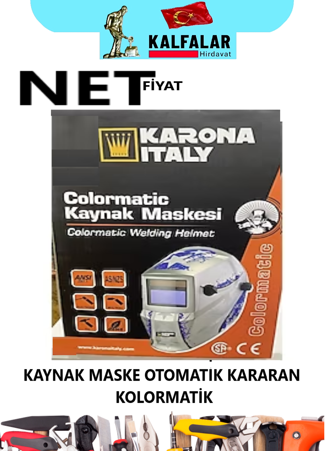 KAYNAK MASKE COLORMATİK PİLLİ KARONA AYARLI