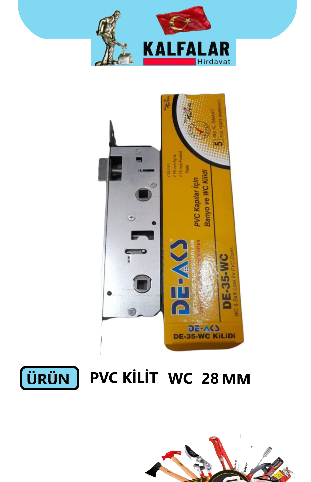 KAPI KİLİDİ PVC WC 28 MM 