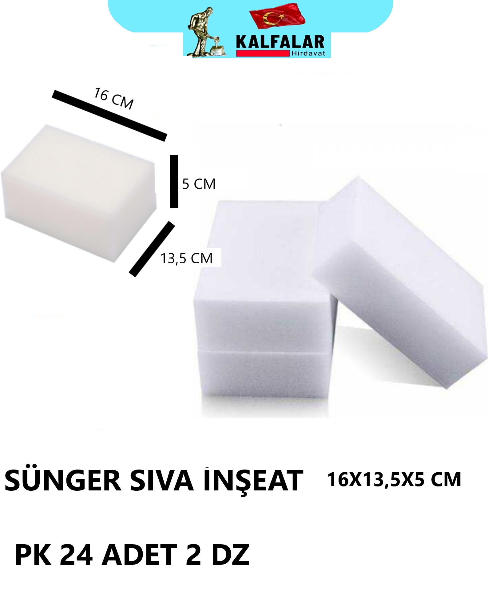 SÜNGER SIVA İNŞAAT 16X13,5X6 CM PK 24 ADET 2 DZ