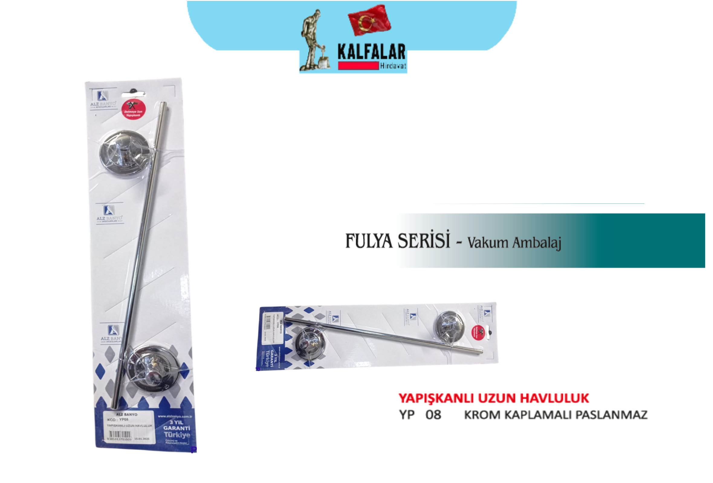 UZUN HAVLULUK PASLANMAZ KROM YAPIŞKANLI