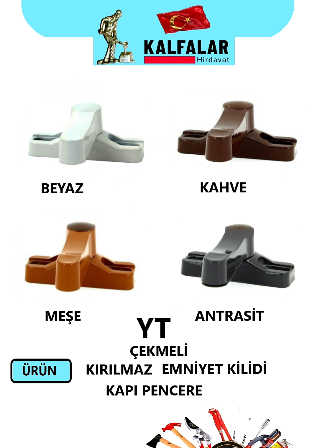 KIRILMAZ EMNİYET KİLİDİ ÇEKMELİ METAL ANTRASİT YT