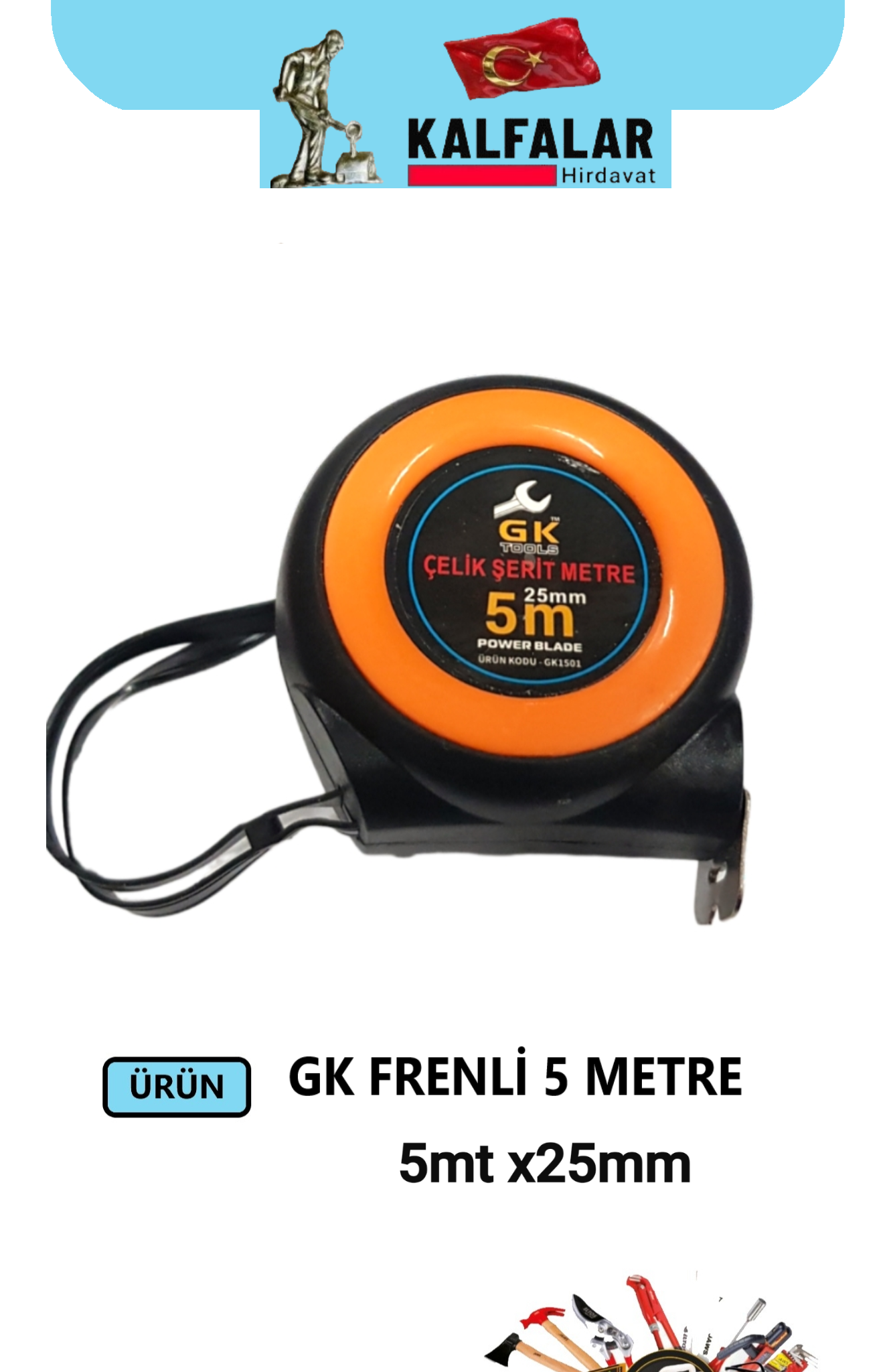 METRE FRENLİ GK 25MMX5 METRE PROF