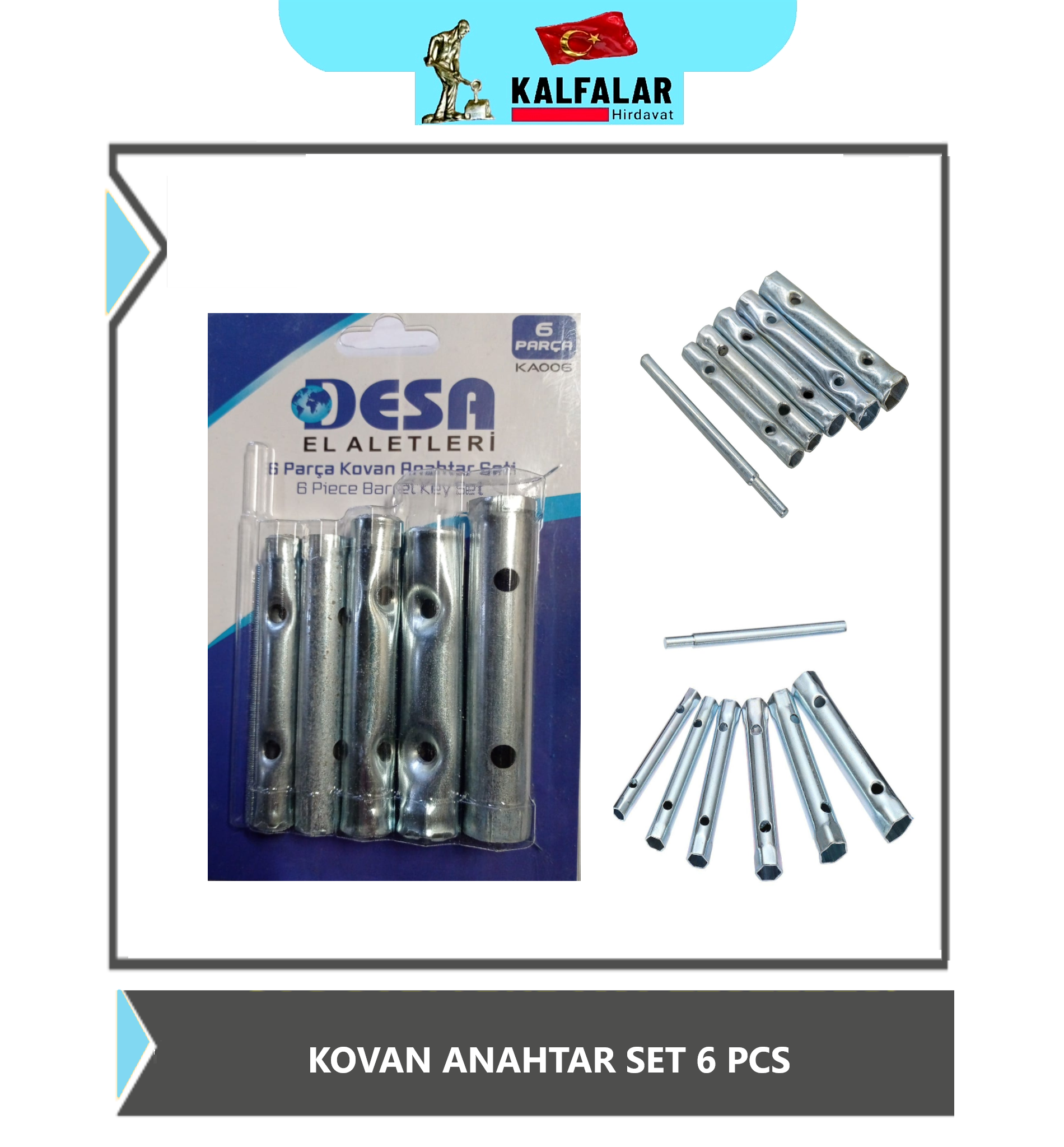 KOVAN ANAHTAR SET BORU TİPİ 6 PARÇA