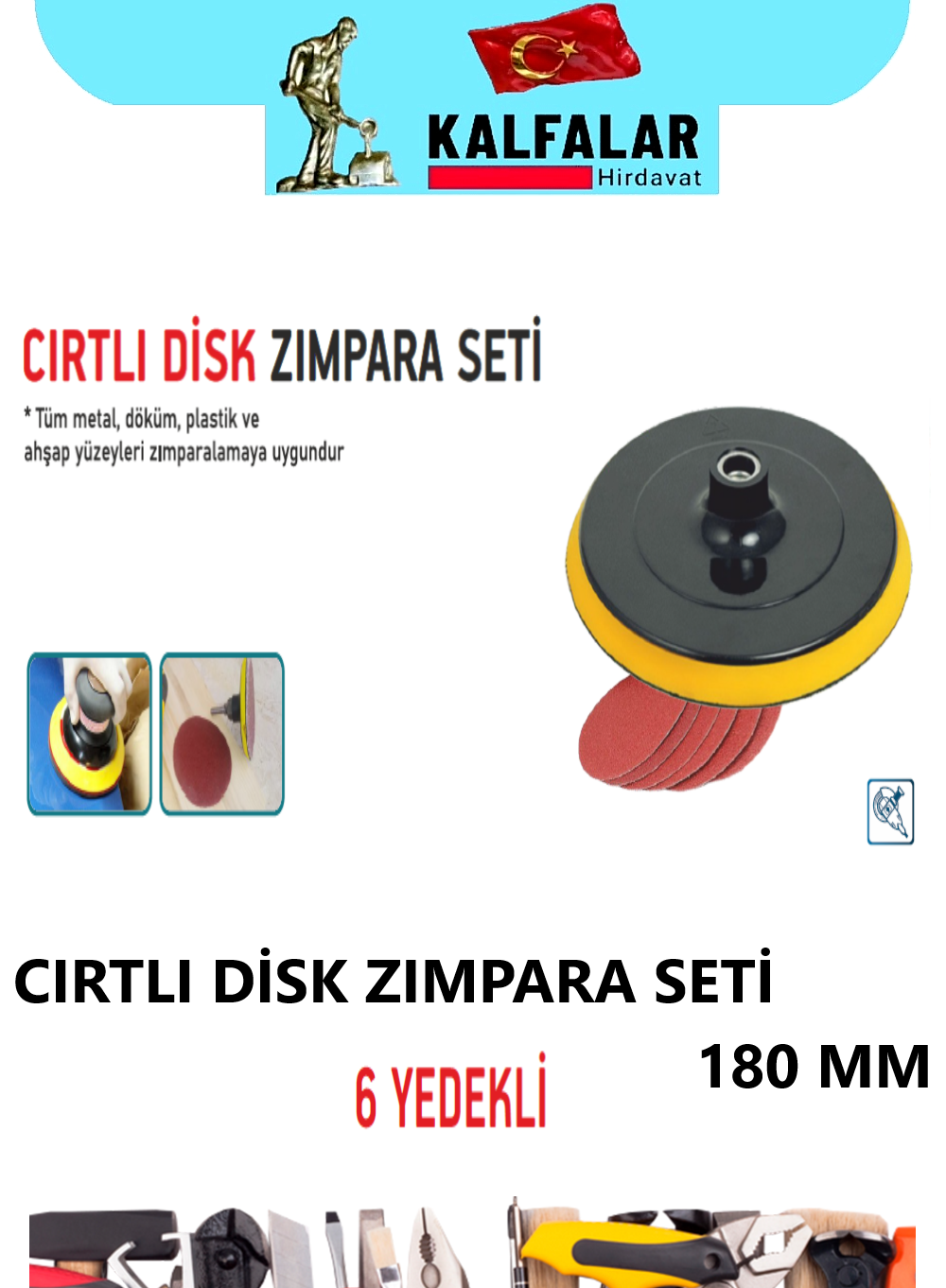 ZIMPARA CIRTLI TABAN 180 MM 6 YEDEKLİ