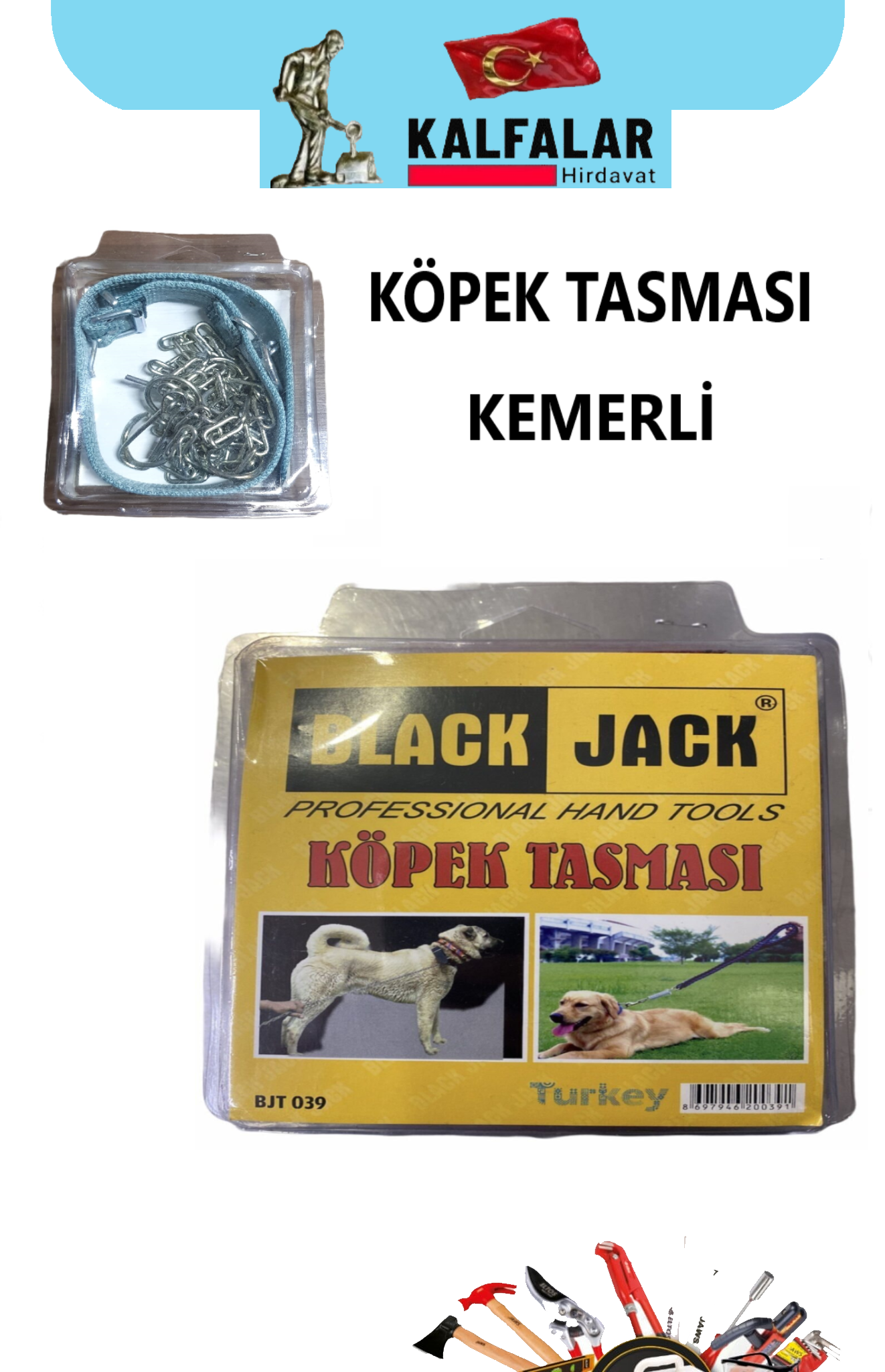 KÖPEK TASMASI KEMERLİ BLACK JACK